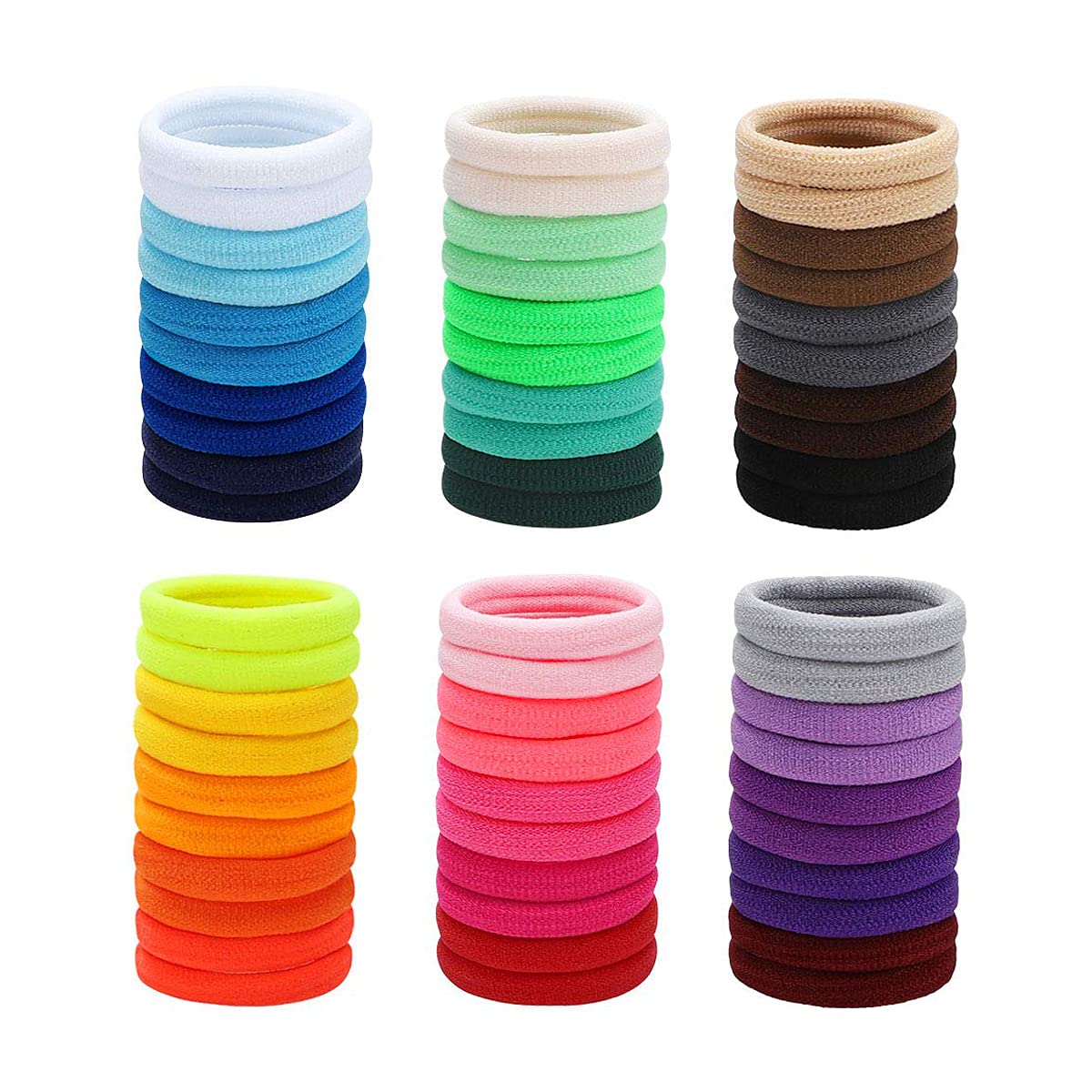 JOYOYO300 Pcs Small Size Cotton Hair Bands 20mm Baby Girl Hair Bobbles - Elastic Seamless Baby Hair Ties Candy Colors