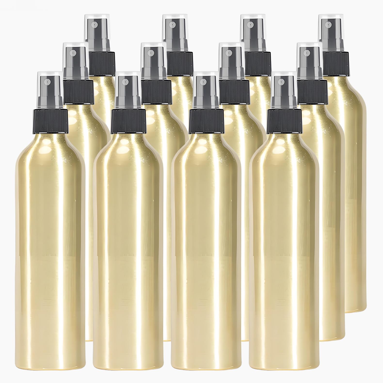 24 Pezzi 250ml Bottiglie Spray in Alluminio Oro, Cosmético Portátil Botellas in Alluminio Flacone per Profumo Oli Essenziali Tonico Soluzioni Detergenti