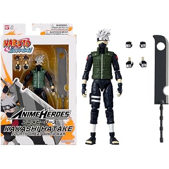 Bandai - Anime Heroes - Naruto Shippuden - Anime Heroes Figure 17 cm - Kakashi Hatake Fourth Great Ninjak War - Official L