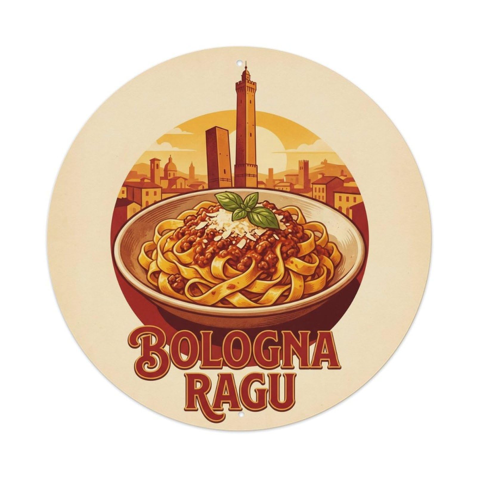 Ragu Culture Bologna Travel Cuisine City Metal Tin Sign