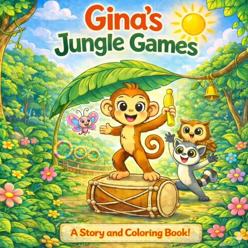 Monkey Coloring Book for Kids Ages 4-8: Fun Animal Dream Adventure with Coloring Pages for Boys and Girls (Gina the Monkey, Book 2): Fun Animal Dream Adventure with Coloring Pages for Boys and Girls
