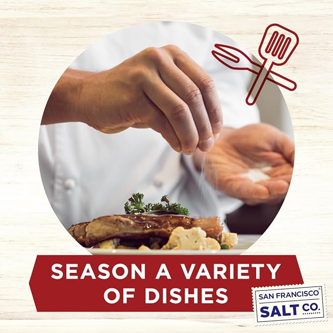 Presented in an elegant 11 oz. Glass Chef's Jar, this smoked salt is not only a treat for your taste buds but also a stunning addition to your professional kitchen. The jar is designed to effortlessly seal in the freshness and aromatic goodness of the salt, ensuring each sprinkle retains its full potential.
