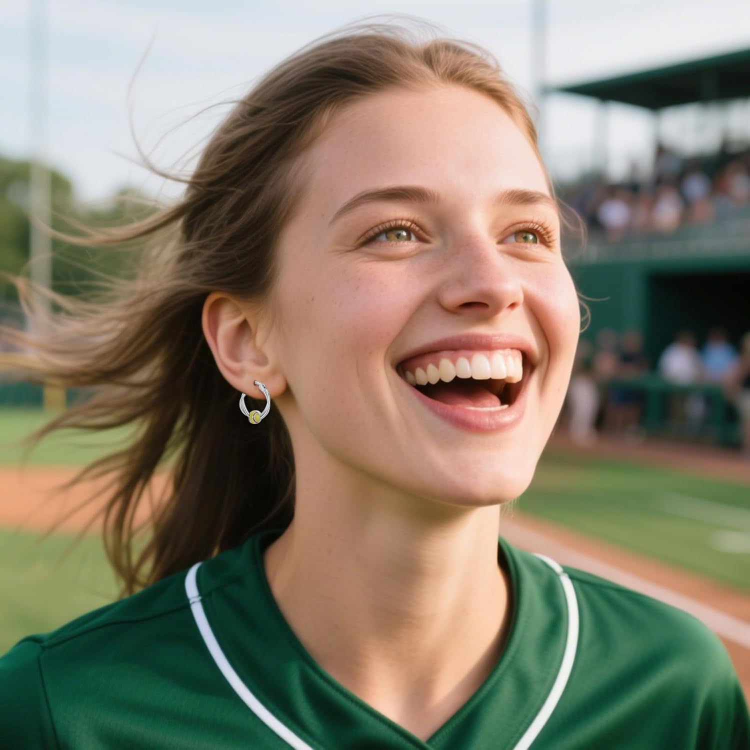 925 Sterling Silver Baseball/Football/Basketball/Volleyball Earrings Ball Hoop Earrings Cool Sports Earrings Jewelry Gifts for Women Girls Sensitive Ears - Image 3