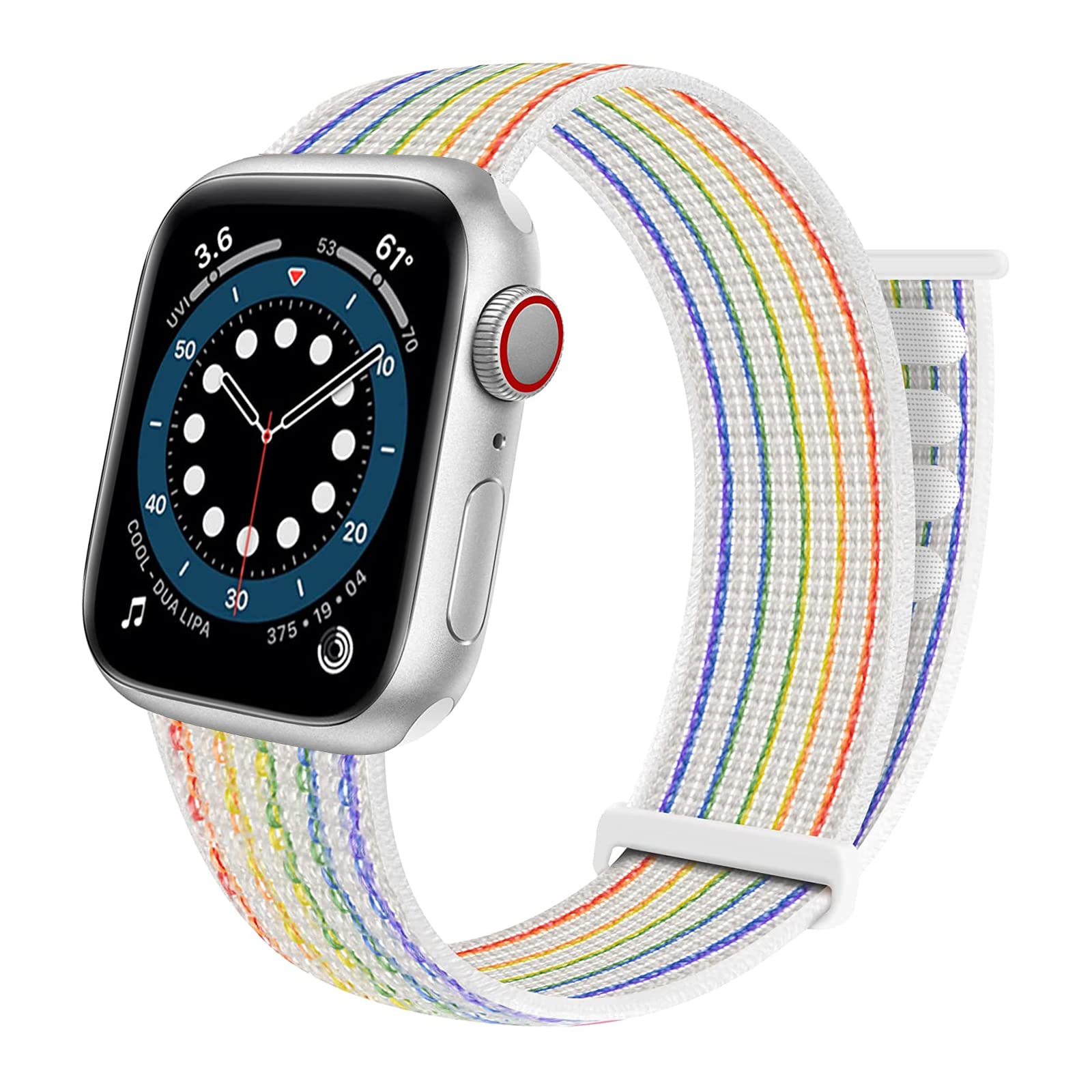 Nylon Sport Loop Band Compatible with Apple Watch Band 38mm 40mm 41mm 42mm 44mm 45mm iWatch Series 7 6 5 SE 4 3 2 1 Strap Nylon Weave Women Men Stretchy Braided Replace Wristband Breathable