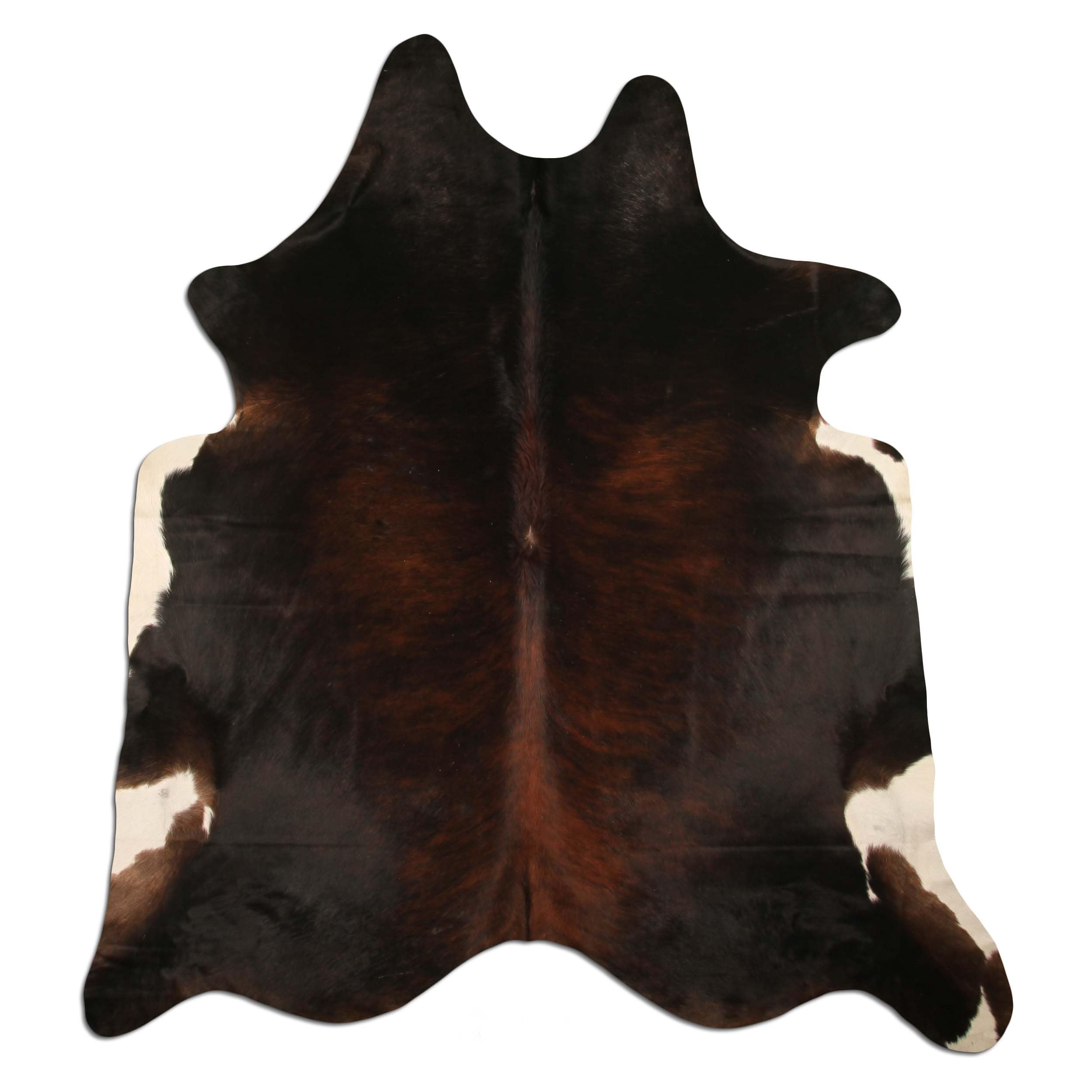 Premium Kuhfell Teppich - schwarz braun weiß - Dark Brindle - einmaliges Naturprodukt aus Südamerika | Rinderfell | Echtfell