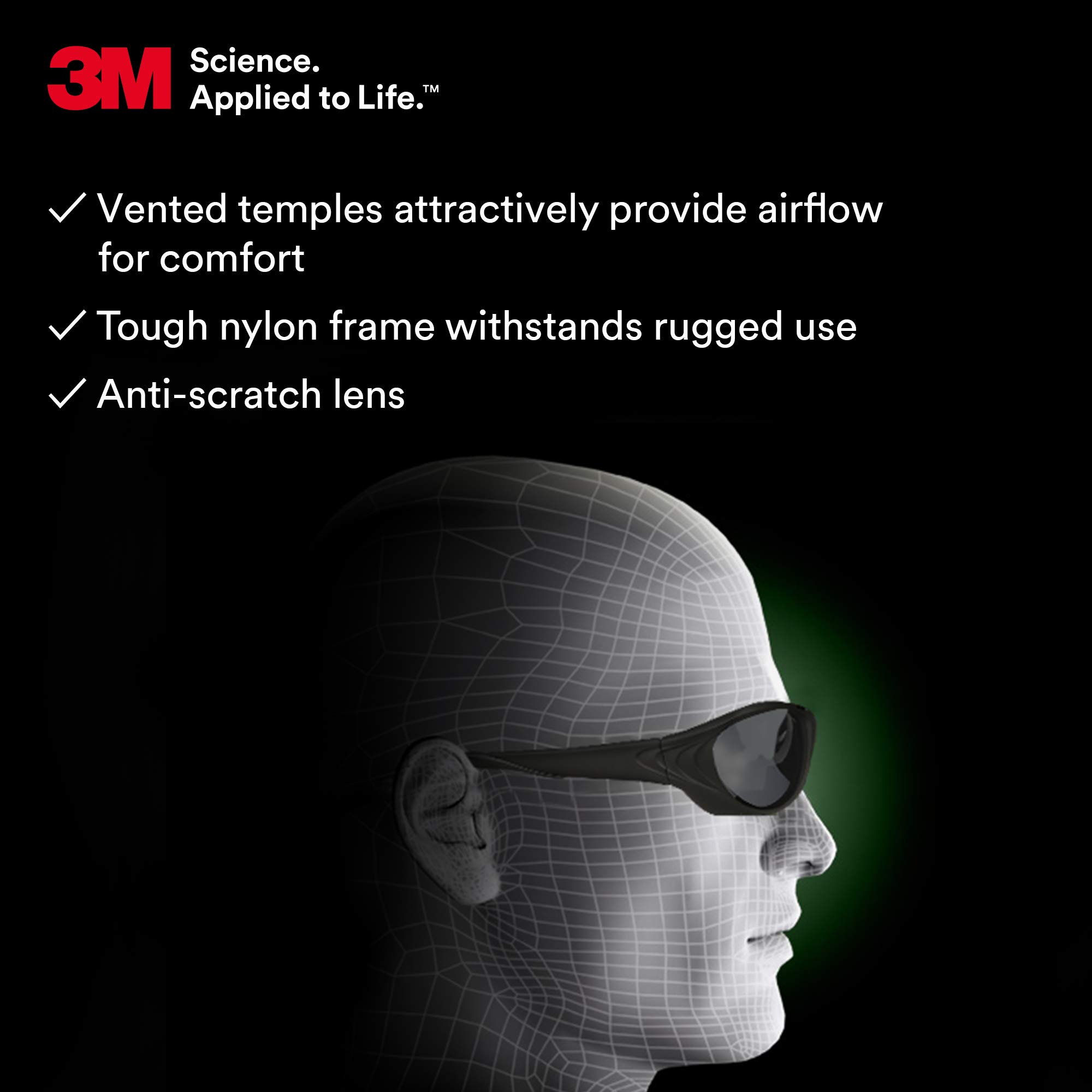 Gafas De Seguridad 3M Solus 1000 - Anti-empañamiento, Protección UV 99.9%, Montura Fina, Color Bronce