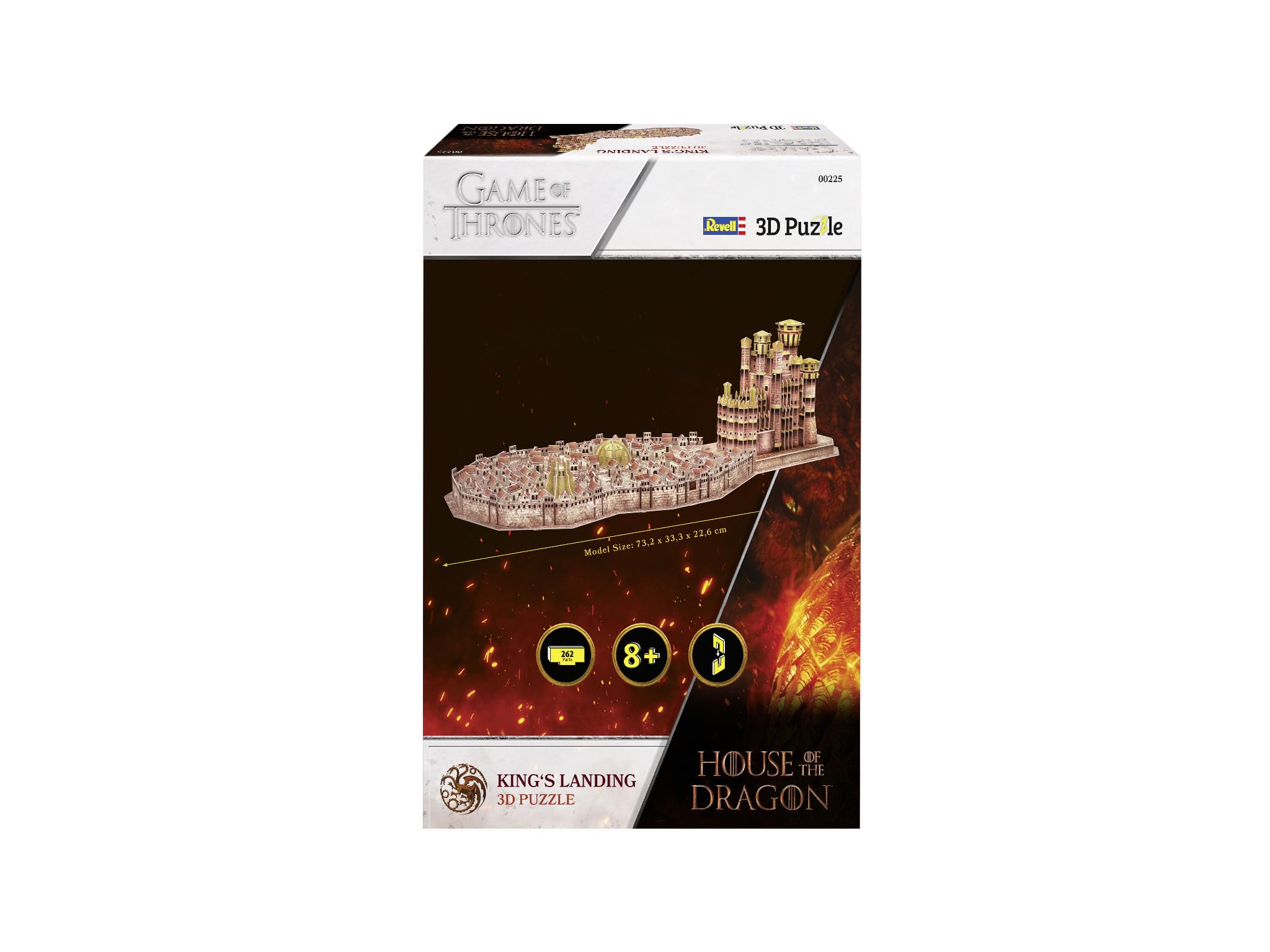 Revell Puzzle 3D I House of The Dragon King's Landing I szczegółowy model z czerwoną frydą górską i przegrodą Baelor I idealne dla fanów i kolekcjonerów Game of Thrones