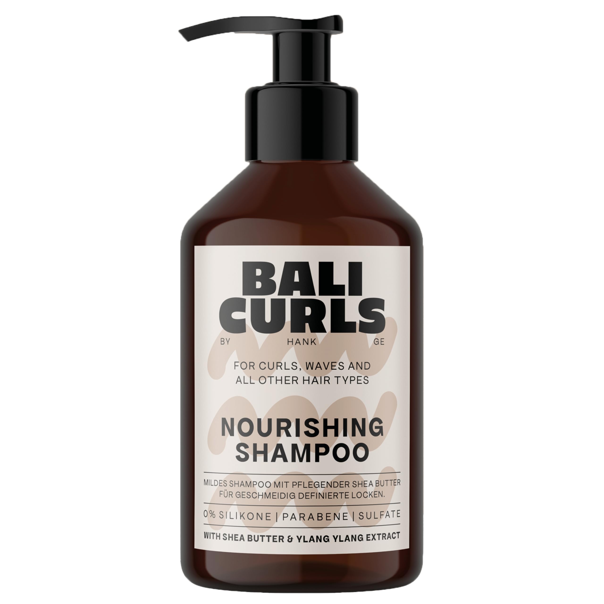 Bali Curls Nourishing Shampoo - Nourishing Hair Shampoo without Sulfates, Parabens and Silicones - Shampoo for Natural Curls - Vegan Hair Wash for Smooth, Healthy Hair - 250 ml