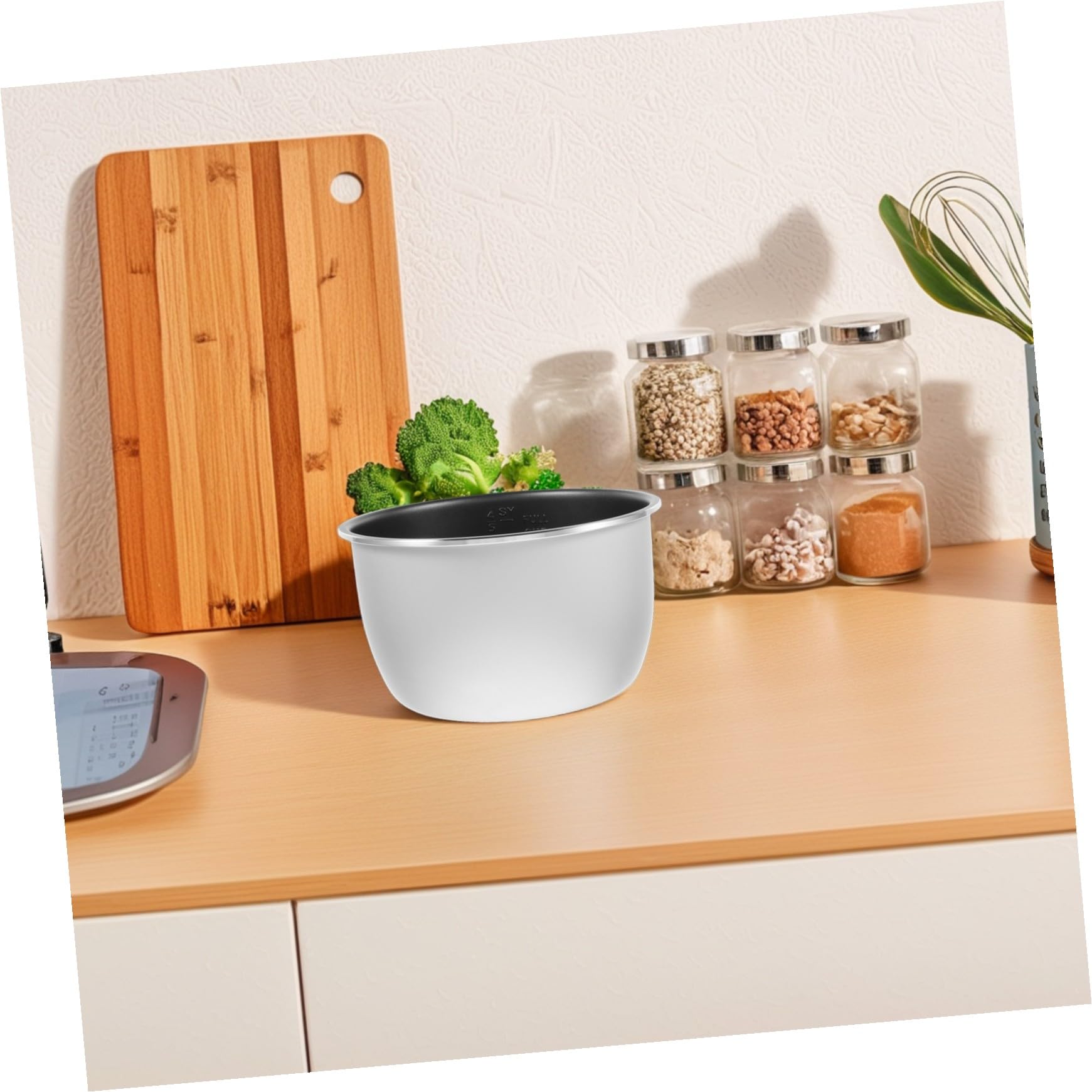 Mikinona Cuve Chaleur Intérieure D'aluminium Antiadhésive Alliage en 5l Distribution Uniforme Compatible pour Autocuiseur Cuisson de Porridge et Vapeur