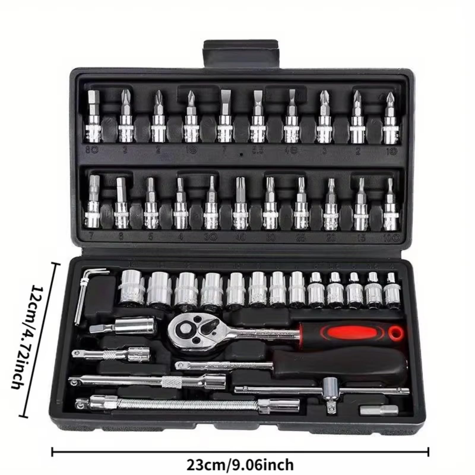 Set attrezzi da officina 46pcs Kit Di Strumenti Di Riparazione Auto Chiave A Cricchetto Cassetta Degli Attrezzi Per Macchinisti E Appassionati Strumenti Di Riparazione Utensili Manuali