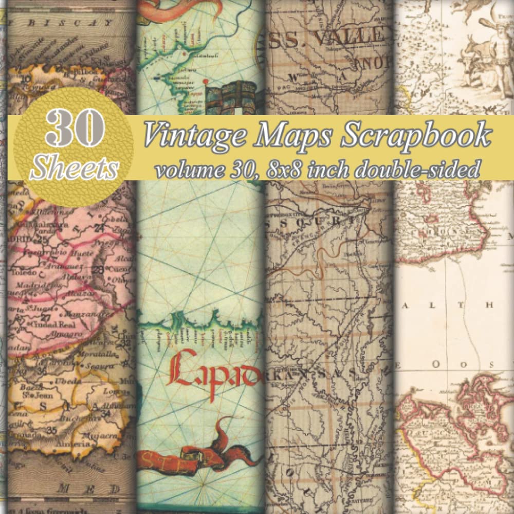 Buy Vintage s Scrapbook Paper,30 Double Sided Craft Patterns,size 8x8