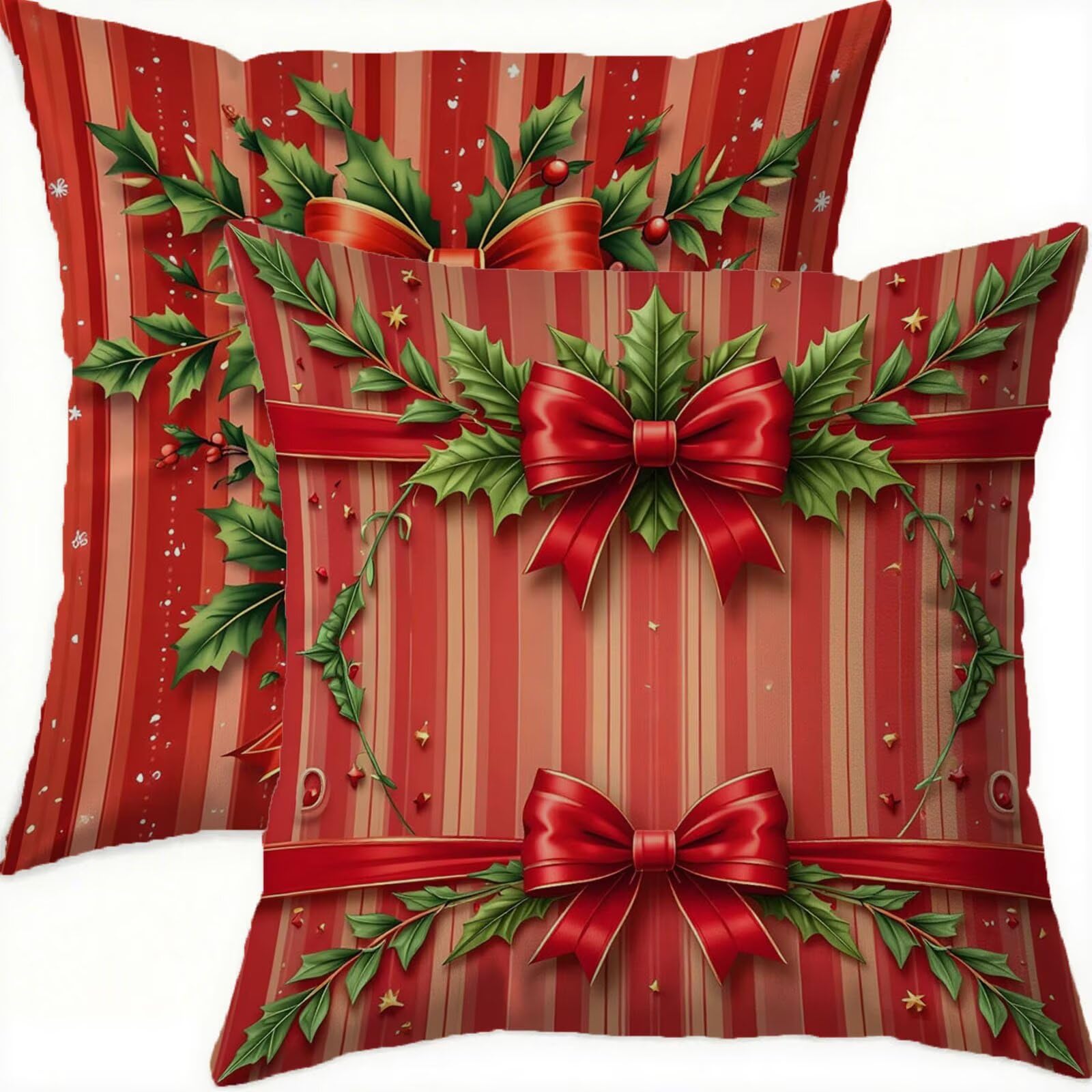 Housse coussin 65x65cm imperméable anti-tache en velours rouge pour salon et chambre