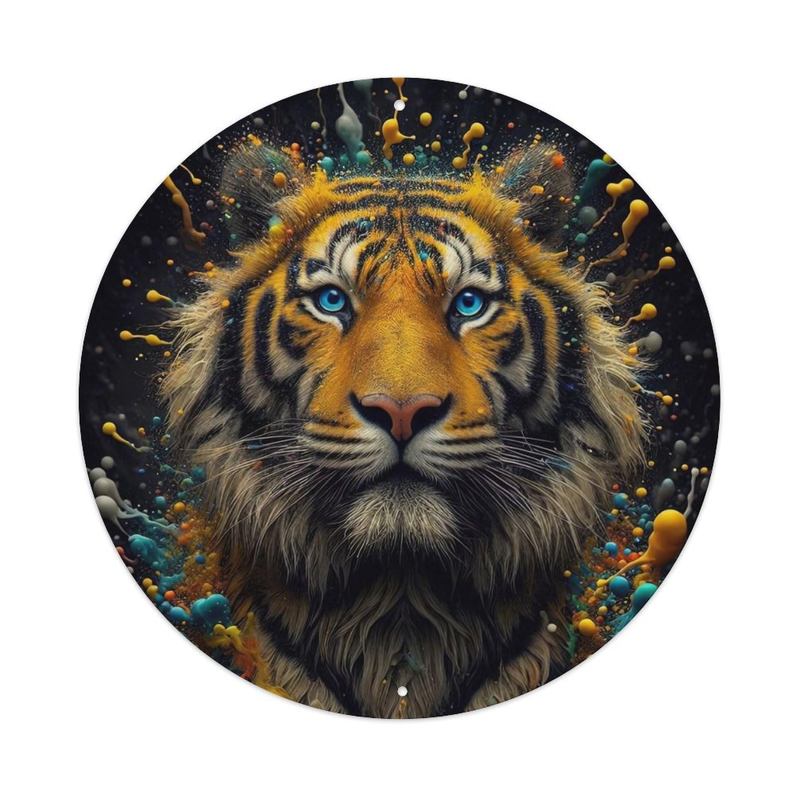 Animal Artwork Tiger in The Night Metal Tin Sign