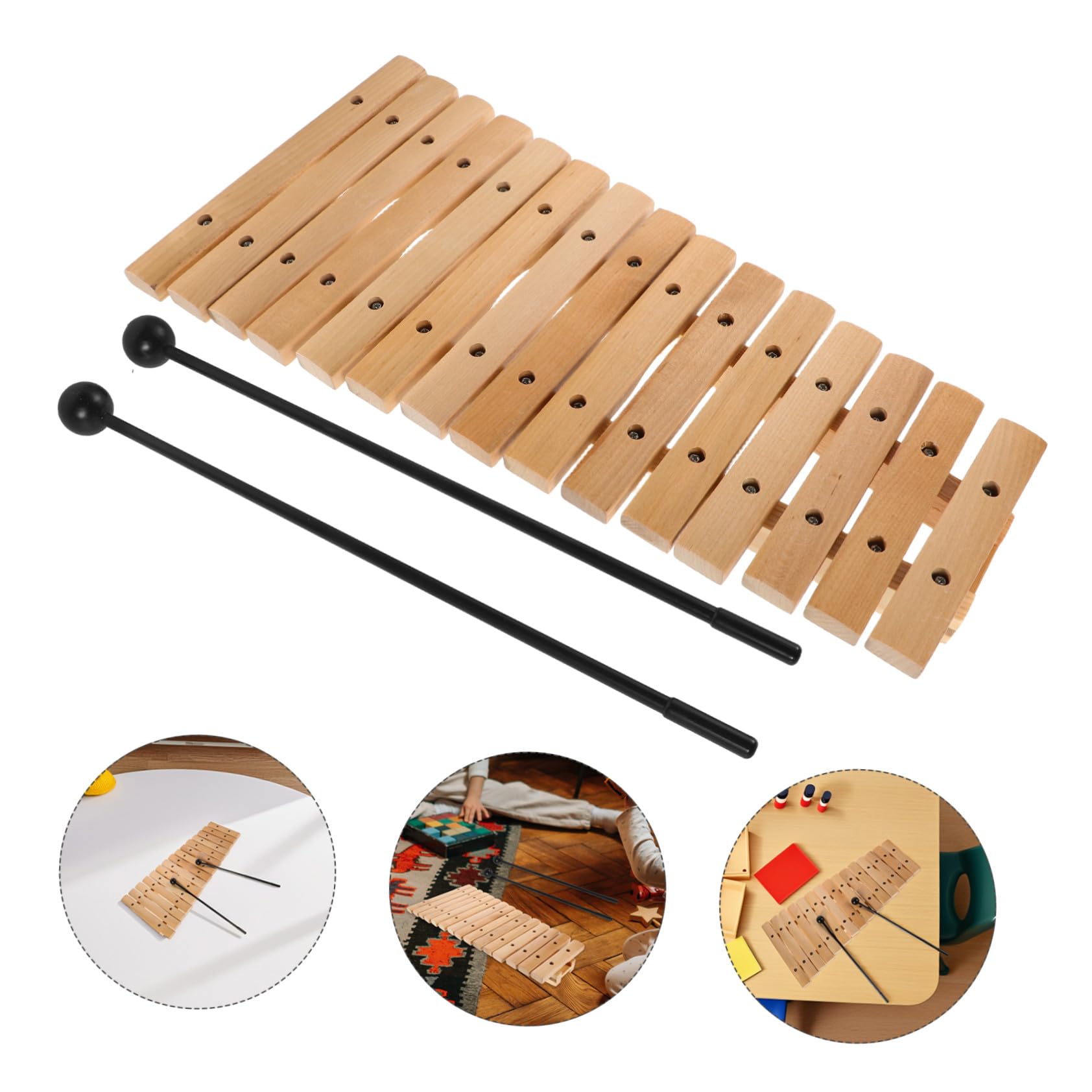 Xilofono in Legno Montessori 15 Note Strumento Orff Educativo per Ragazzo Ragazza Apprendimento Sensoriale Sviluppo Musicale Giocattolo Didattico Asilo e Casa
