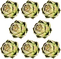 Timgle 8 Large Green Artificial Artichokes - Realistic Fake Vegetables for Kitchen, Wedding, Bowl & Vase Decor