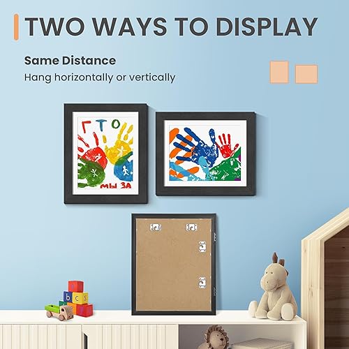 Miniatura 3 de upsimples Paquete de 2 marcos de arte para niños de 10 x 12.5 pulgadas, apertura frontal de 8.5 x 11 pulgadas, para exhibición de obras de arte y