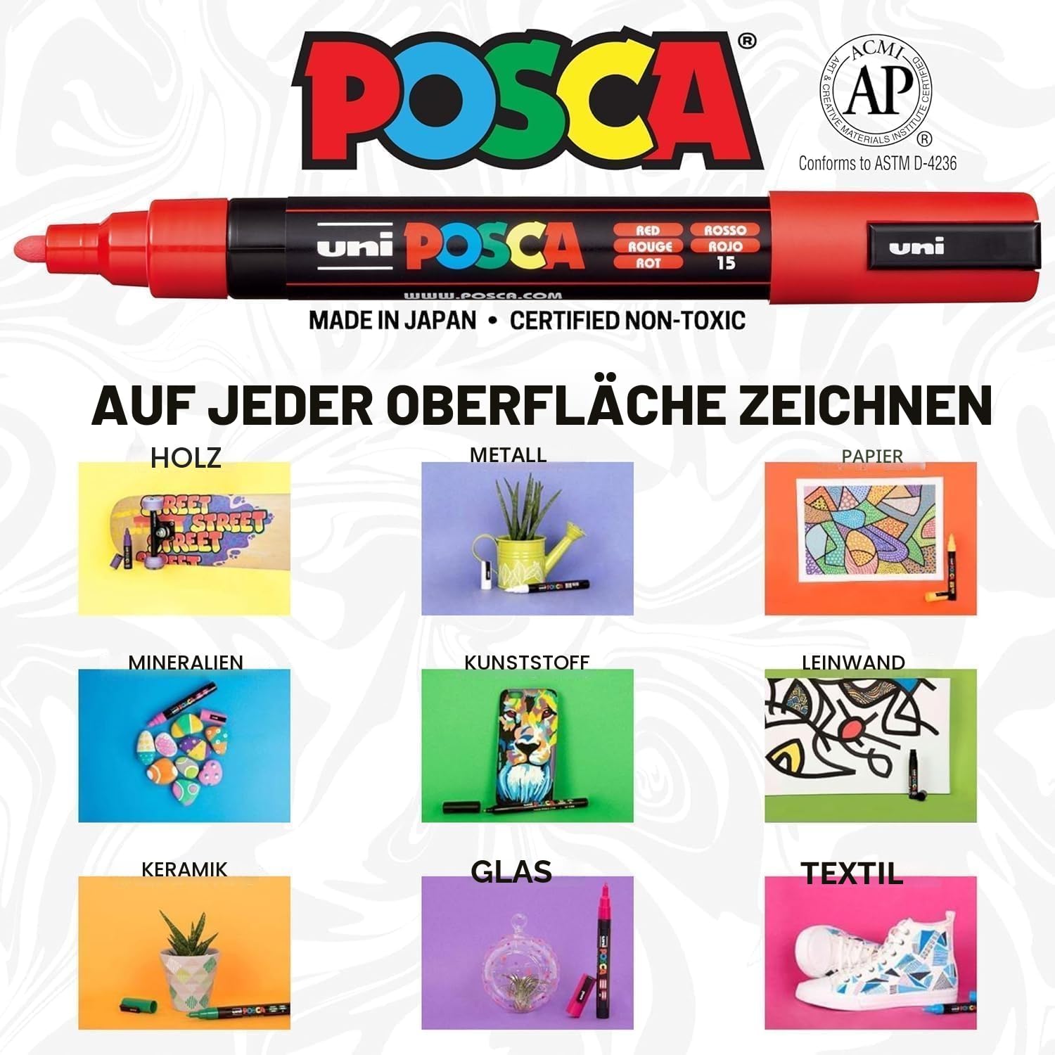 POSCA Manga Hero Stifte Set 20 Acrylstifte, Multi-Support extra feine, feine und mittlere Spitze praktisches Etui und kreative Inhalte