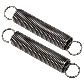 TOP-VIGOR 2Pcs Extension Compressed Spring, 2mm Wire Dia, 20mm OD, 120mm Free Length Durable Steel Compression Springs, Small Dual Hook Extended Tension Springs