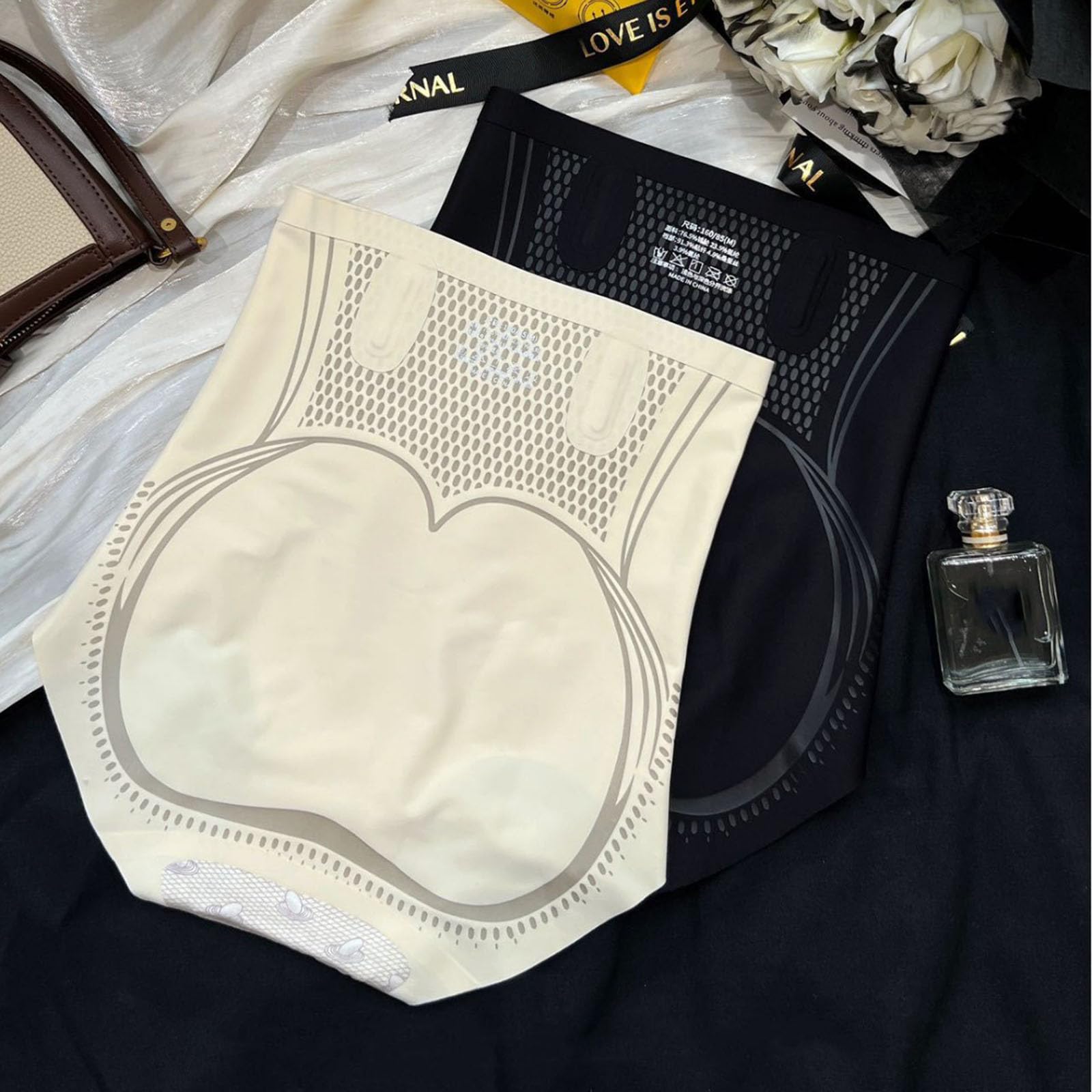 Pantaloncini modellanti per la riparazione della fibra ionica di seta ghiacciata, pantaloncini modellanti per il controllo della pancia