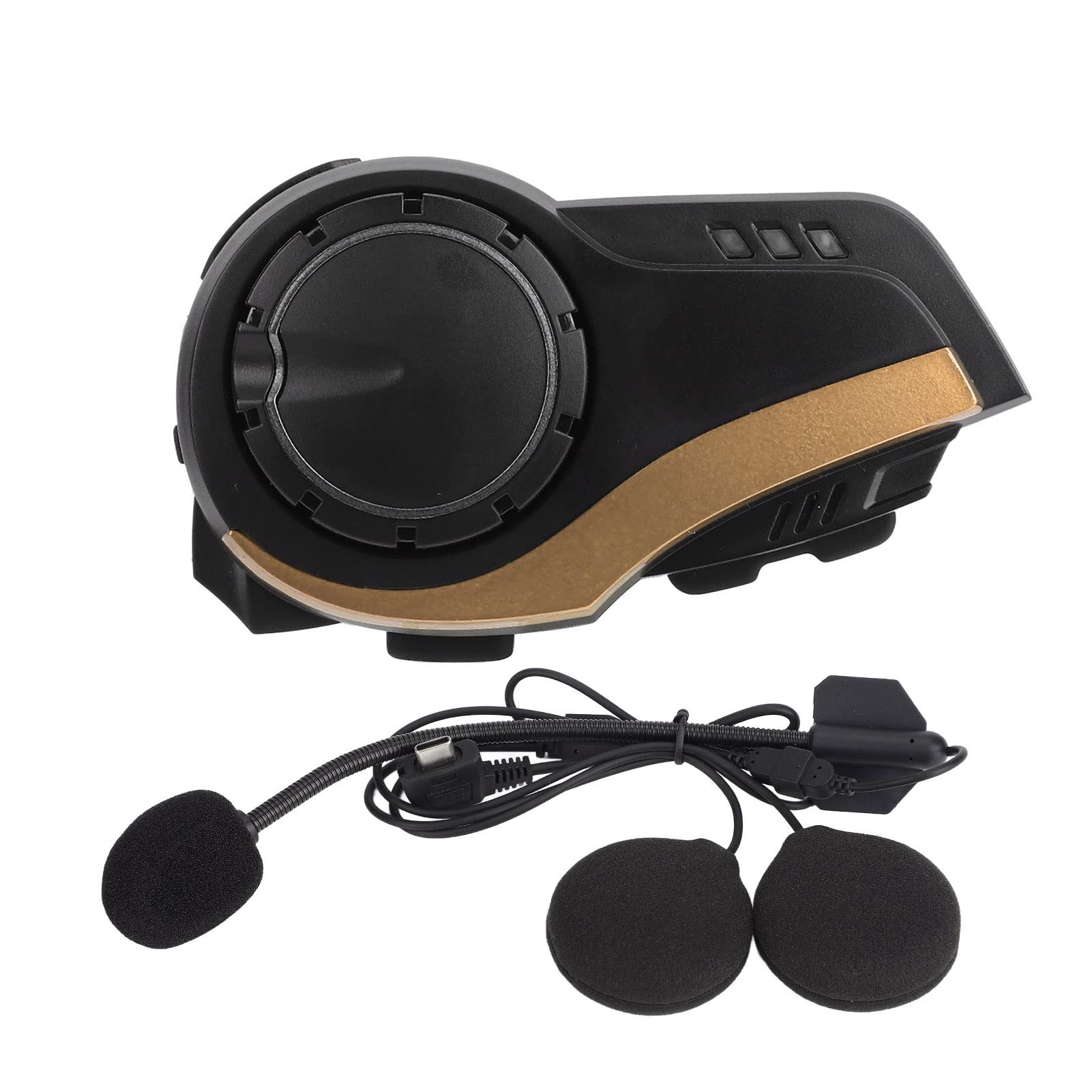 Wakects Casco Moto Bluetooth Auricolare, IP65 Impermeabile (YELLOW)