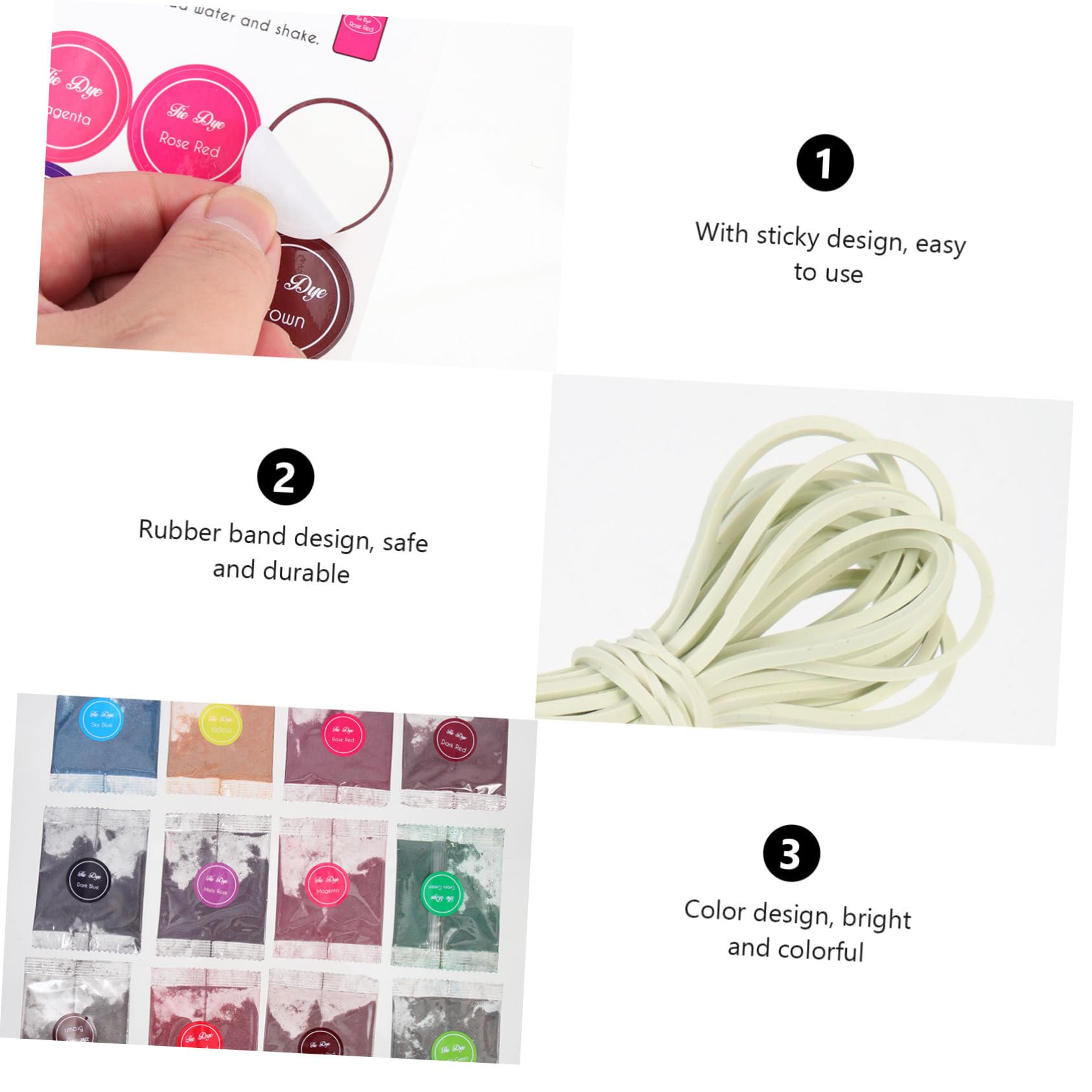 Kit de Teñido Anudado de para Recargas de Tinte para Ropa Suministros para Fiestas Manualidades para Niños Niñas Y Adultos