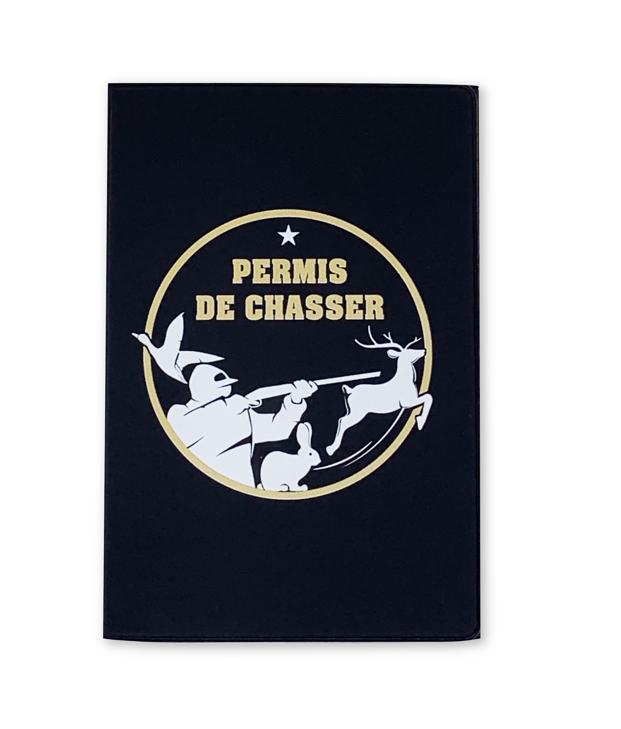 nemau - Porta permesso di cacciare 3 persiane - Gomma espansa - Made in France - Custodia protettiva Document Caccia - Compatibile con carte e assicurazione cacciatore - Modello selvaggine e cervidi