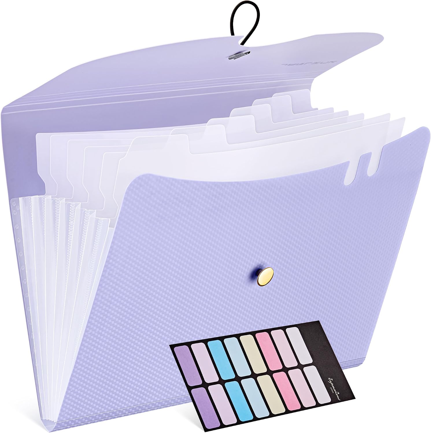  7 Pockets Expanding File Folder, A4 Accordion folders, Purple | Accordion File Folders with 12 Labels, Portable Document Organizer for Home, College, School, and Office Supplies