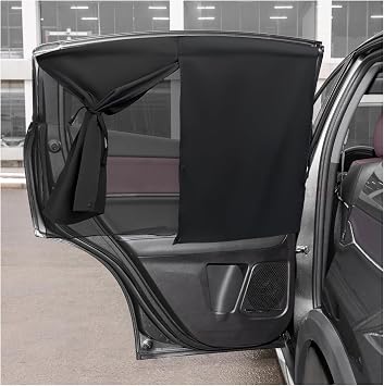 Car Window Shade, Double Layer Mesh Privacy Sunshade for Auto Side Window, Magnetic Breathable Curtain for Baby & Kids Blocks Sun & Heat, Universal Car Accessories