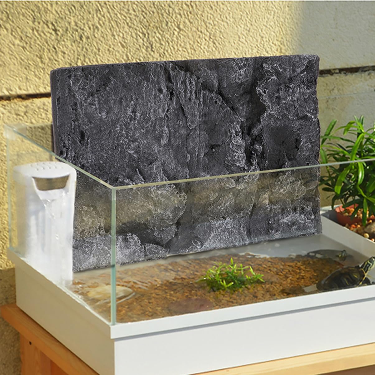 2kawałki Tła Akwarystycznego Efekcie Kamienia Do Terrarium i Zbiornika Dla Ryb Dekoracja Do Akwarium Tła Dla Głów Reptilii i Żółwi Bezpieczna i Łatwa Użyciu