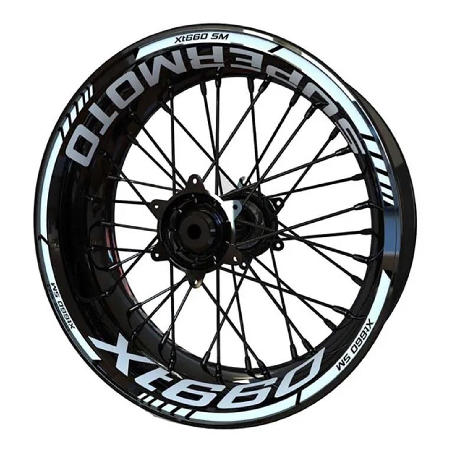 Motorcycle Accessories Wheel Stickers Reflective Rim Motorbike Waterproof Decals for Yamaha Xt660 Xt 660(Style 2)