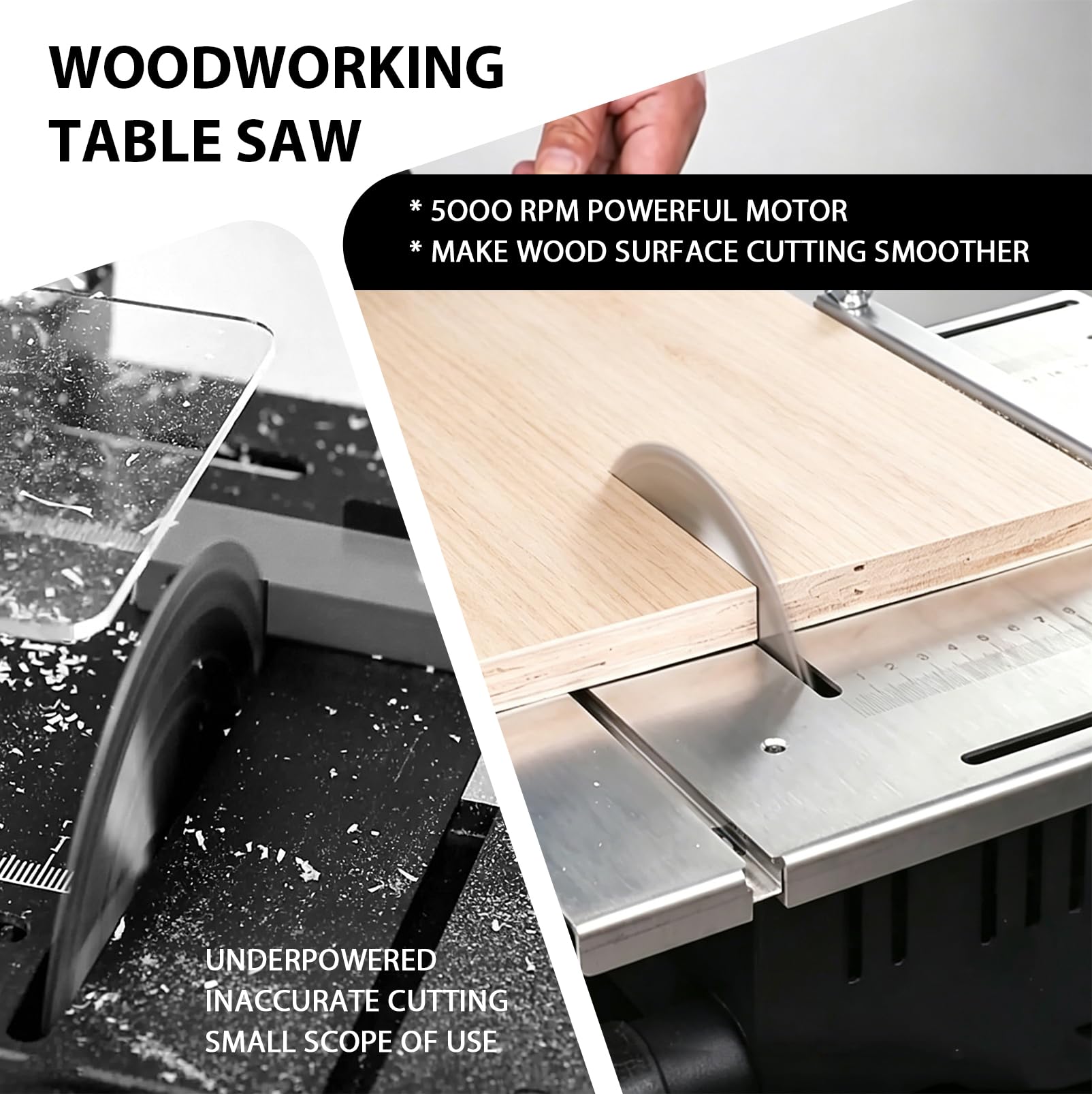 Mini scie circulaire de table 1200 W portable profondeur de coupe 40 mm précision