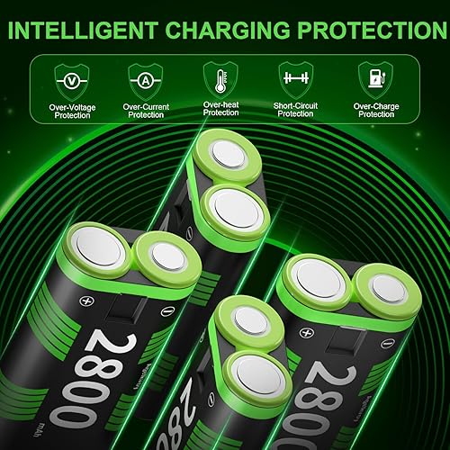 Miniatura 2 de Battery Packs for Xbox One, 4 x 2800mAh Upgrade Large Capacity Battery Packs with Fast Charger Station, Xbox Rechargeable Battery Packs Last Up to
