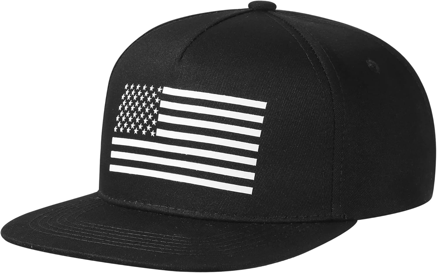Baseball Cap, Snapback Trucker Hat for Men & Women with American Flag and Adjustable, Breathable Mesh, Flat Bill Hats