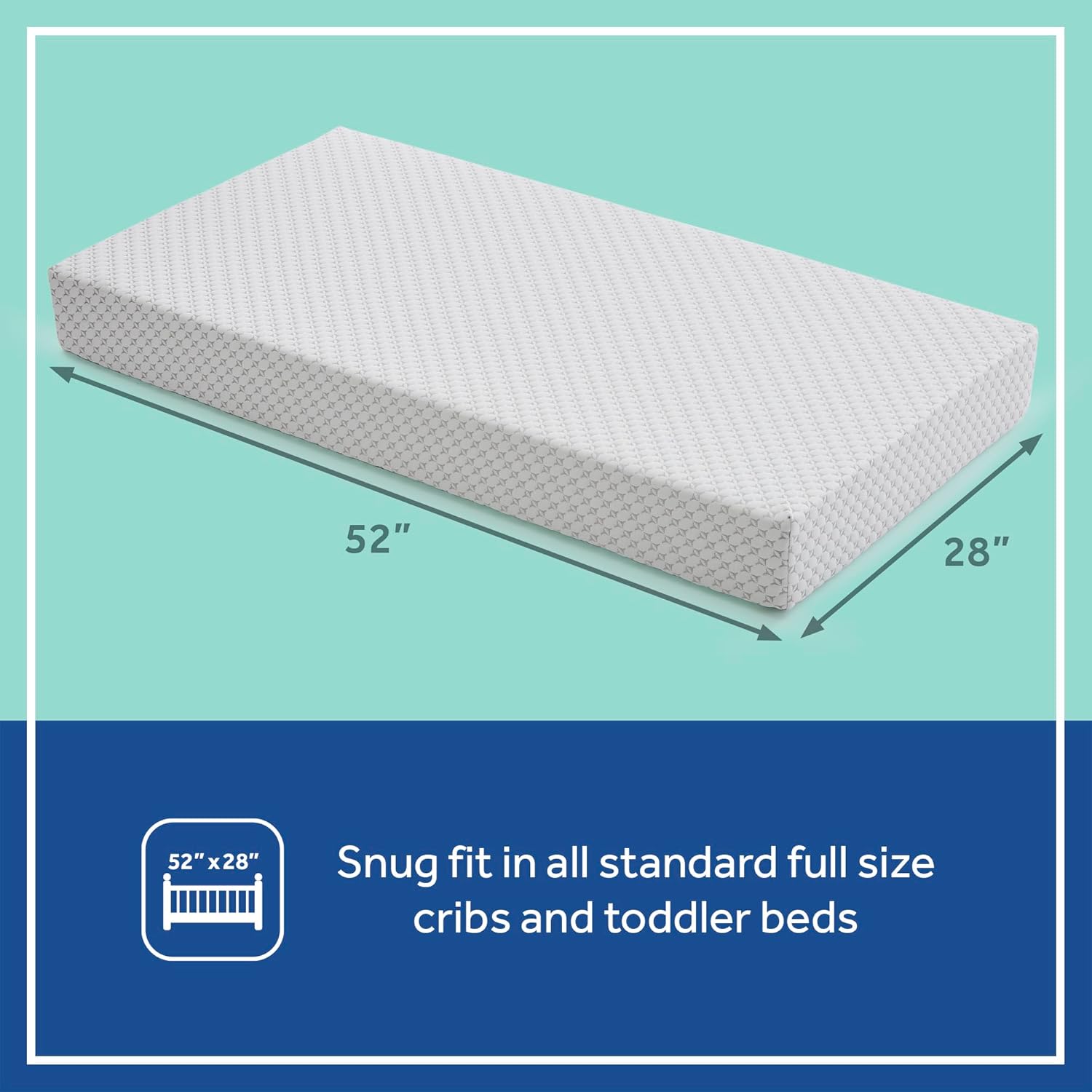 SEALY BABY Refresh Breathable 2 Stage Crib Mattress + Stain Protection Waterproof Fitted Crib Mattress Pad