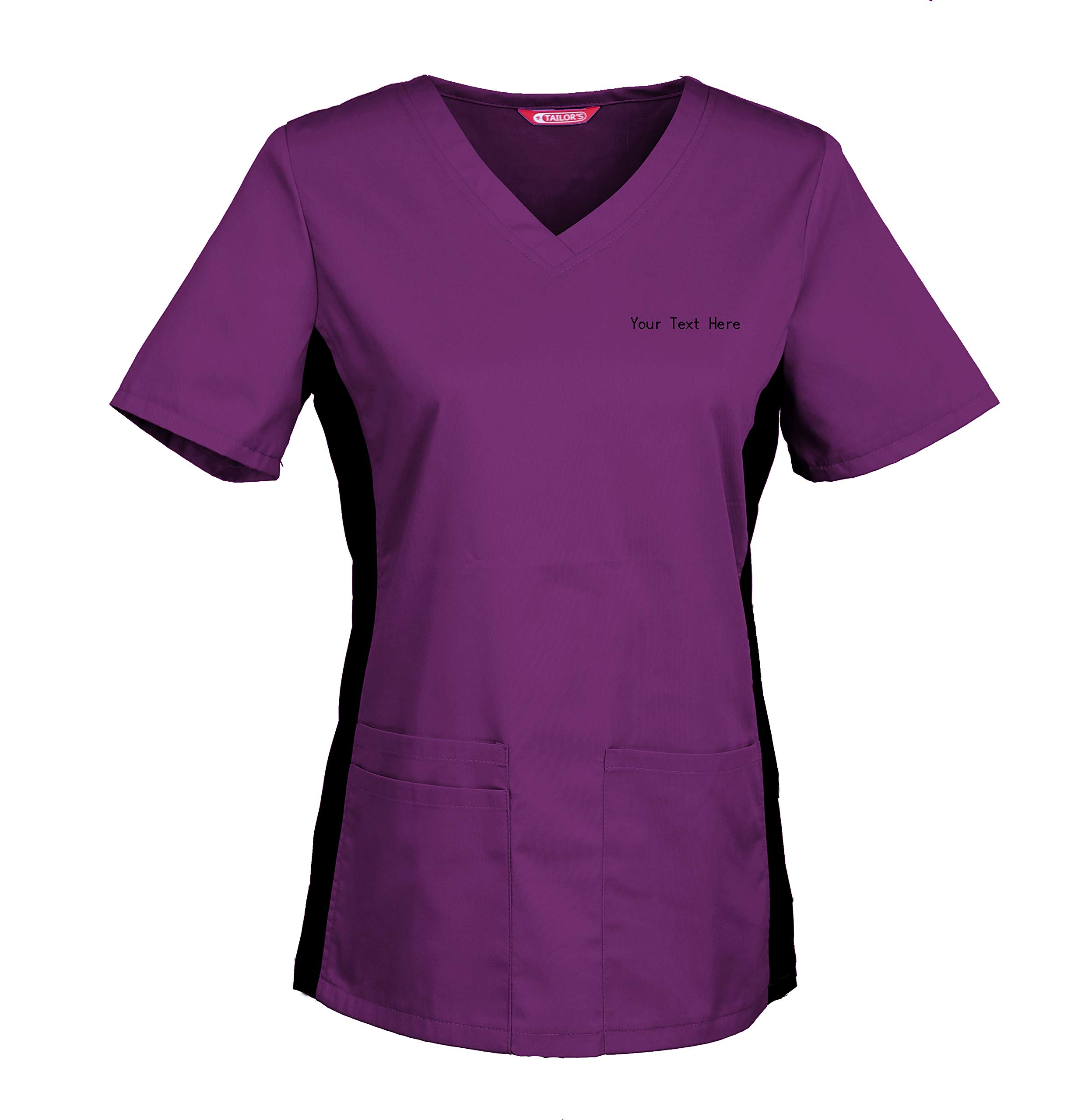 TAILOR'S Women's Personalized Scrub Tunic Medical Scrubs Hospital Scrub Top Customizable