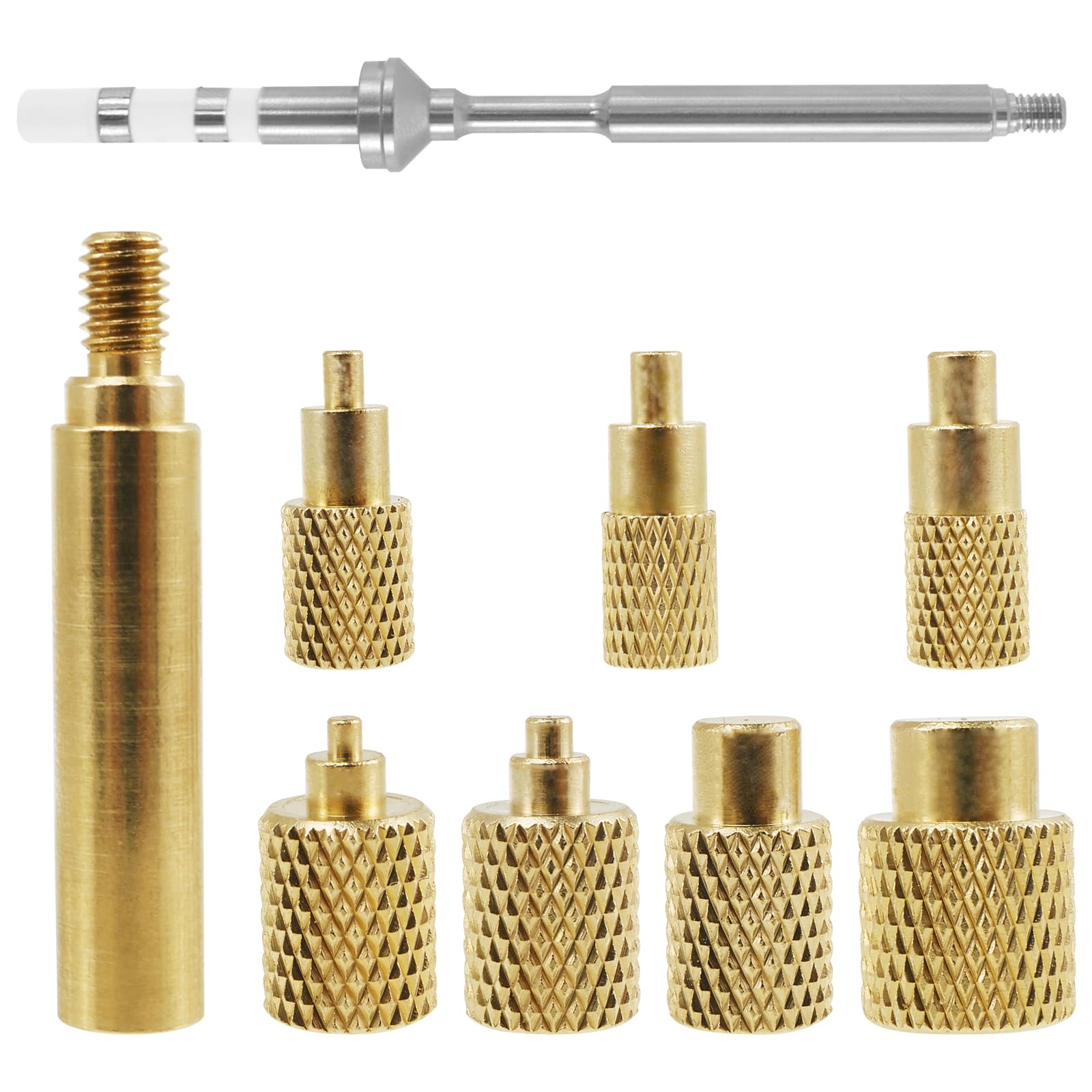 Heat Set Insert Tool M2 M3 M4 M5 M6 M7 M8 Heat Set Insert Tip Kit TS100 Brass Soldering Iron Tip Set 3D Printer Soldering Tip Press Tool for Plastic 3D Printer Components