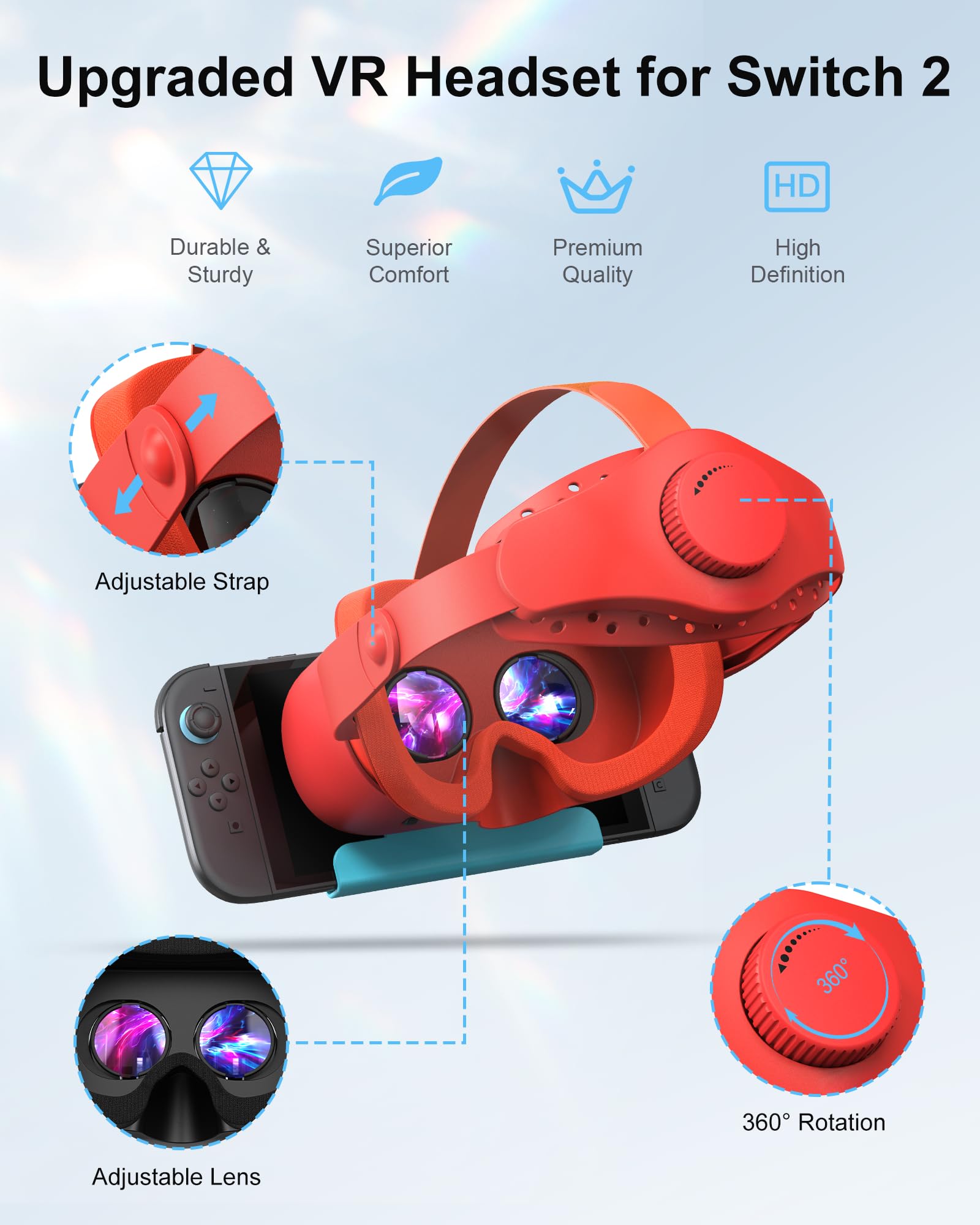 Upgraded VR Headset for Nintendo Switch 2 (2025), Switch 2 Virtual