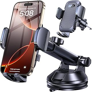 Romuto Soporte de teléfono para automóvil 【2025 de succión más fuerte】 Soporte de teléfono para teléfono celular de automóvil para tu automóvil, accesorios para mujeres, hombres, salpicadero