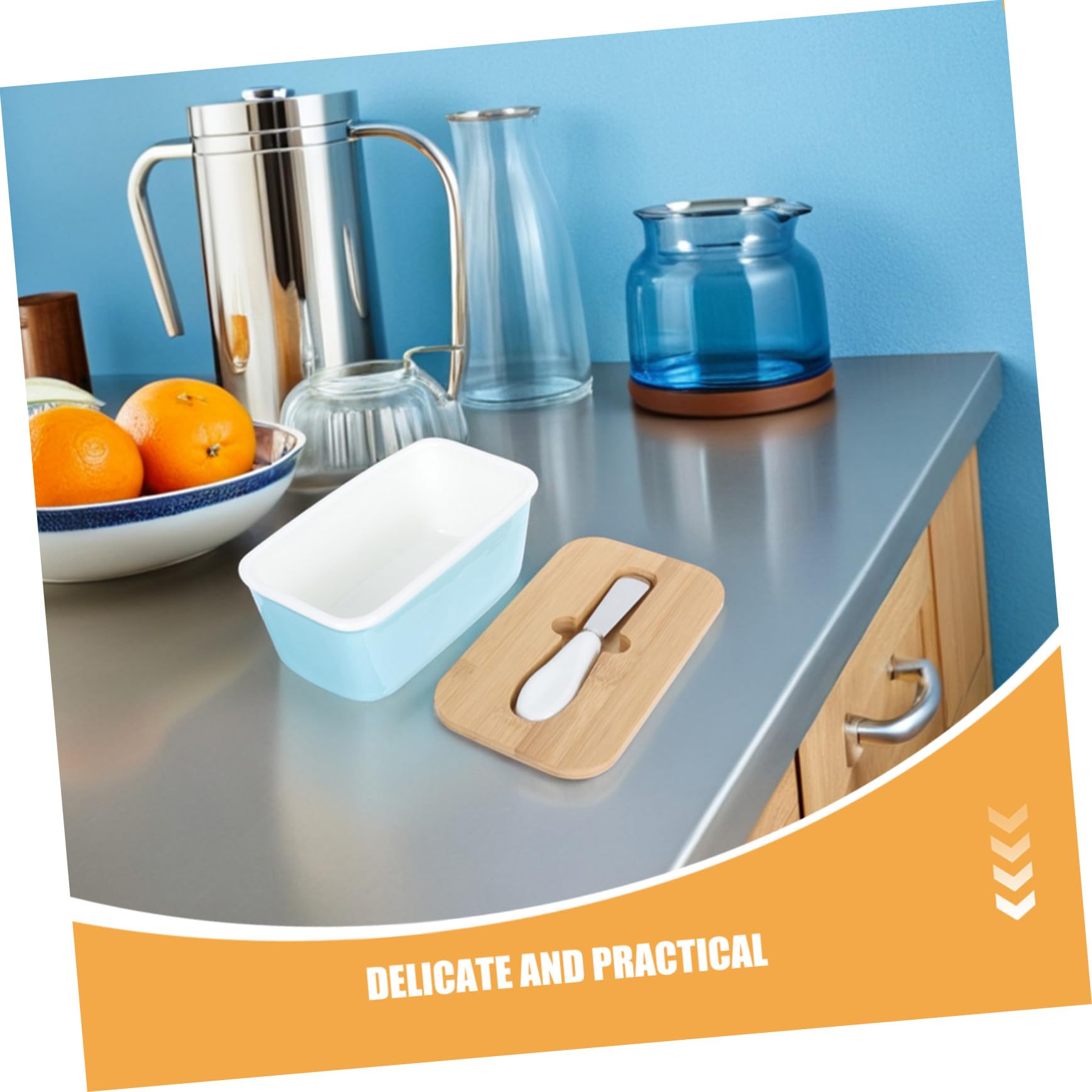 Beurrier Rectangulaire Porcelaine avec Couvercle Hermétique et Couteau Boîte à Beurre Compacte pour Réfrigérateur et Plan de Travail Conserve la Fraîcheur et Optimise Espace