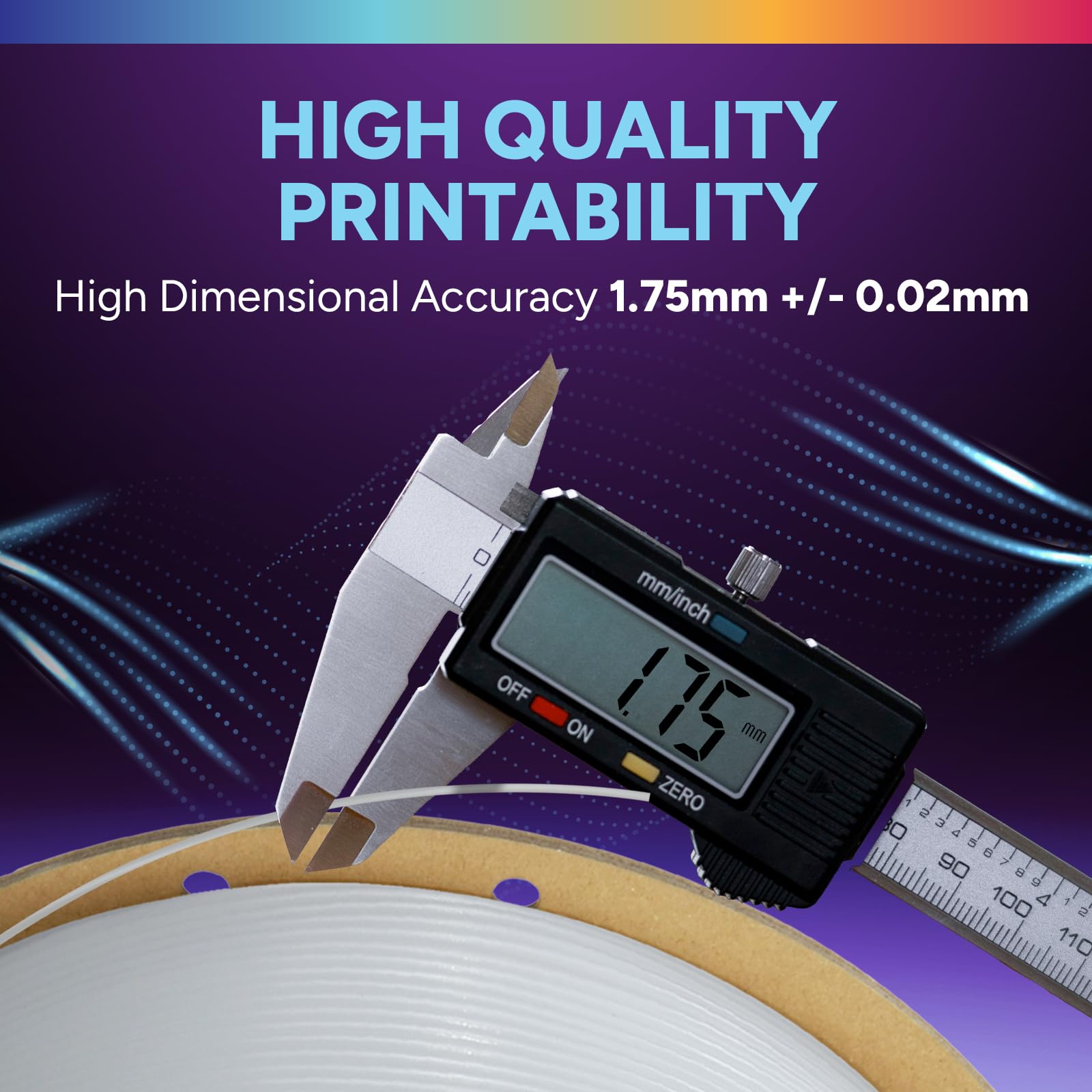 OVERTURE TPU 1,75 mm Filamento, Filamento per Stampante 3D ad alta velocità TPU +HS, Flessibile High Speed TPU 1kg(2.2lbs), Precisione Dimensionale +/- 0.02 mm(HS Bianco)