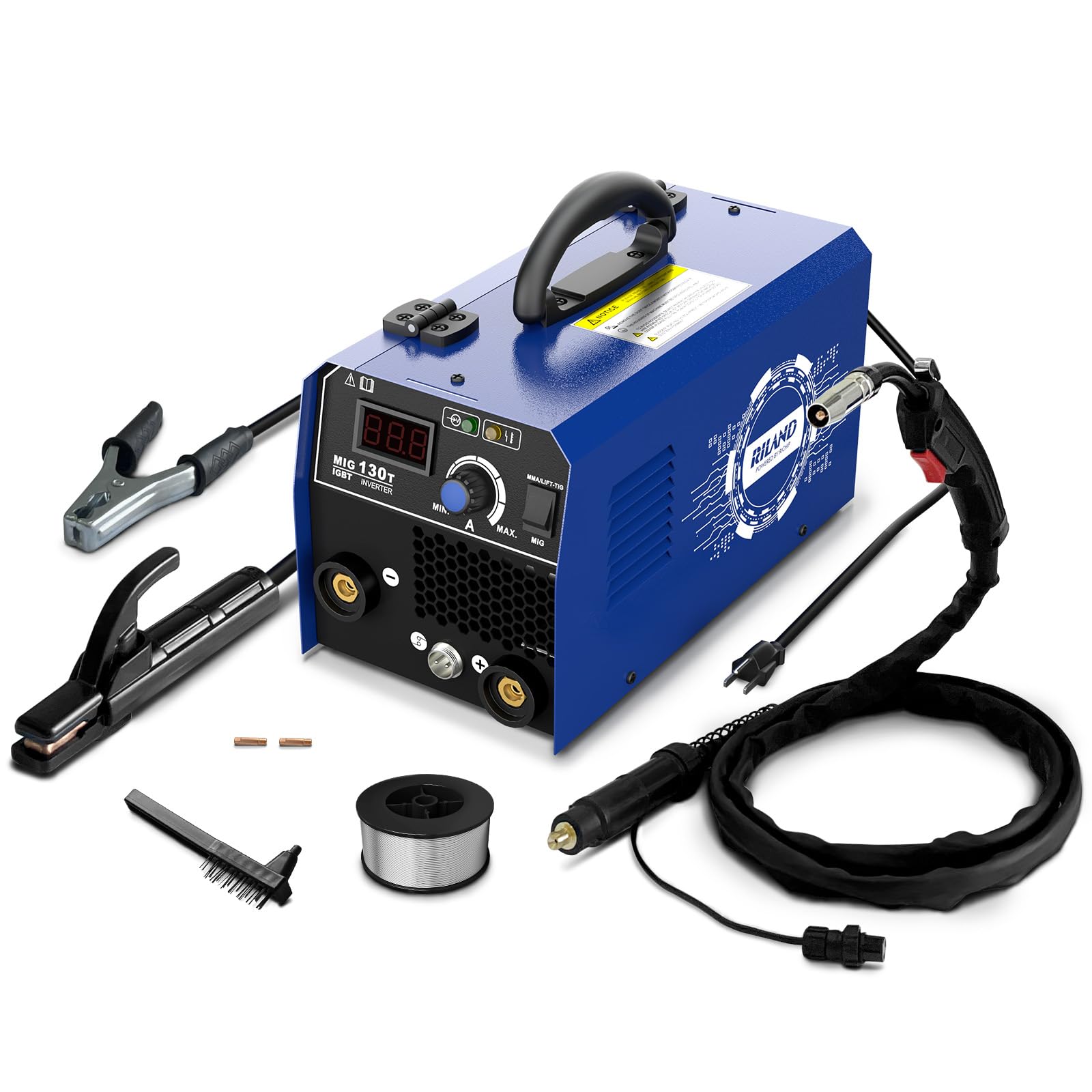 Buy RILAND 130A MIG Welder, 3in1 Flux Core Welder, MIG/Lift TIG/Stick Welding Machine 110v