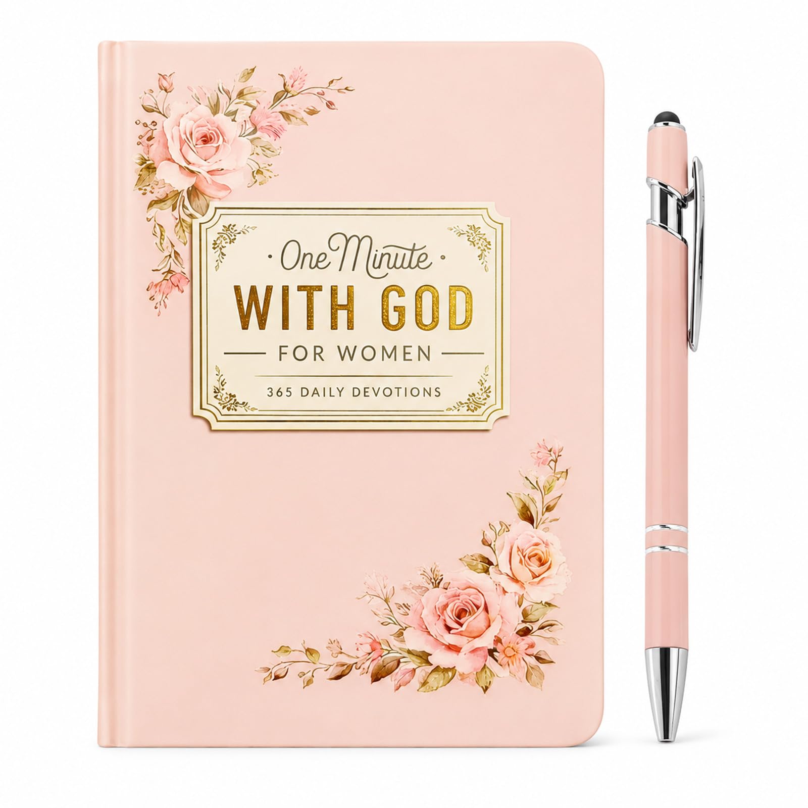 One Minute with God for Women/Men, 365 Devotions, Christian Devotional Book with Pen, 1 Minute Daily Devotional for Women/Men, Prayer & Bible Reflection Book, Christian Gifts for Womens