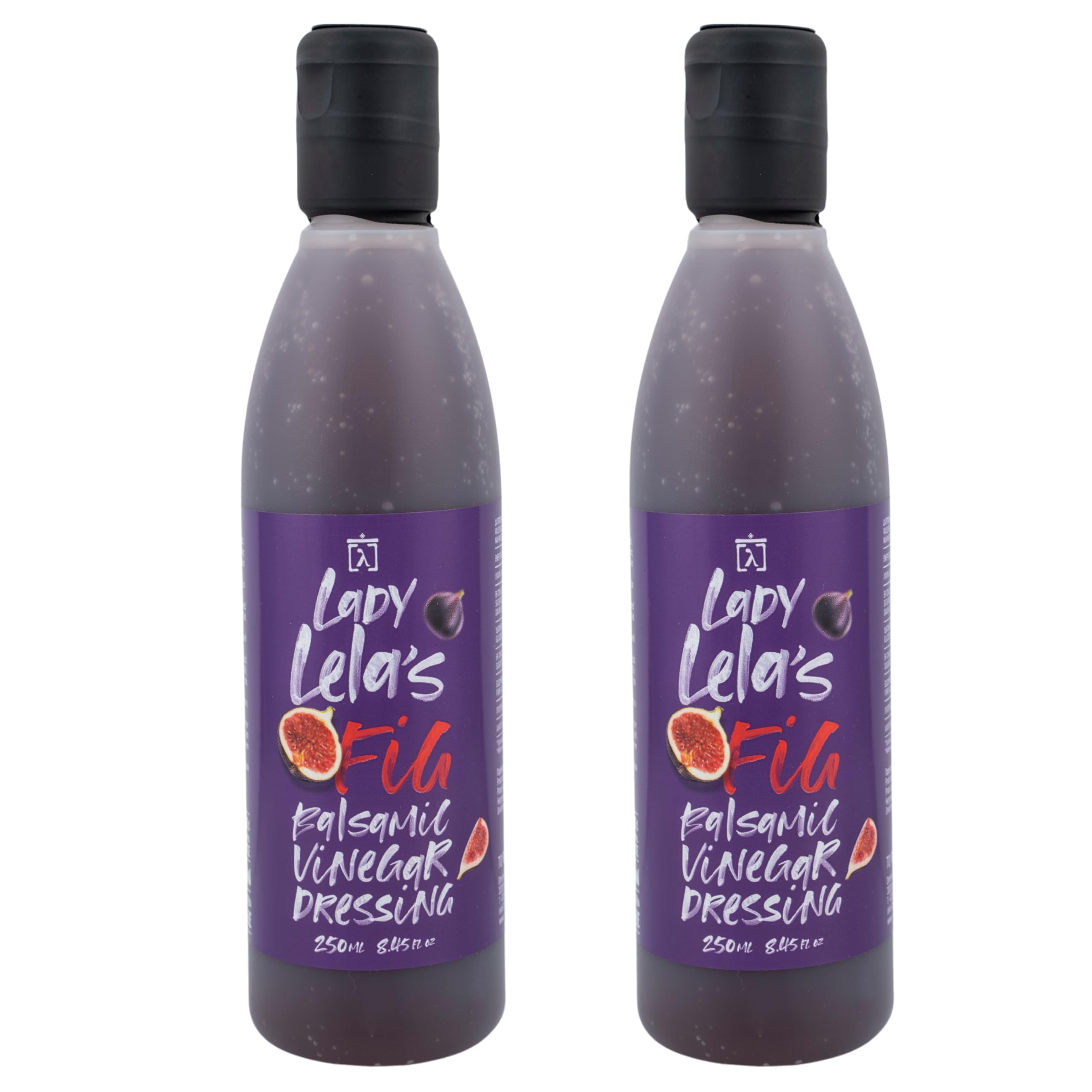 Lady Lela’s Balsamic Fig Dressing – Ready-to-Use Balsamic Glaze with Real Fig Juice | Pack of 2 x 250 ml (500 ml Total) – No Preservatives