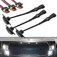 Vista 8 de BASIKER Luces de parrilla delantera automática para Ford F150 F250 F350 2004-2019 decoración LED externa Paquete de 3 lentes ámbar