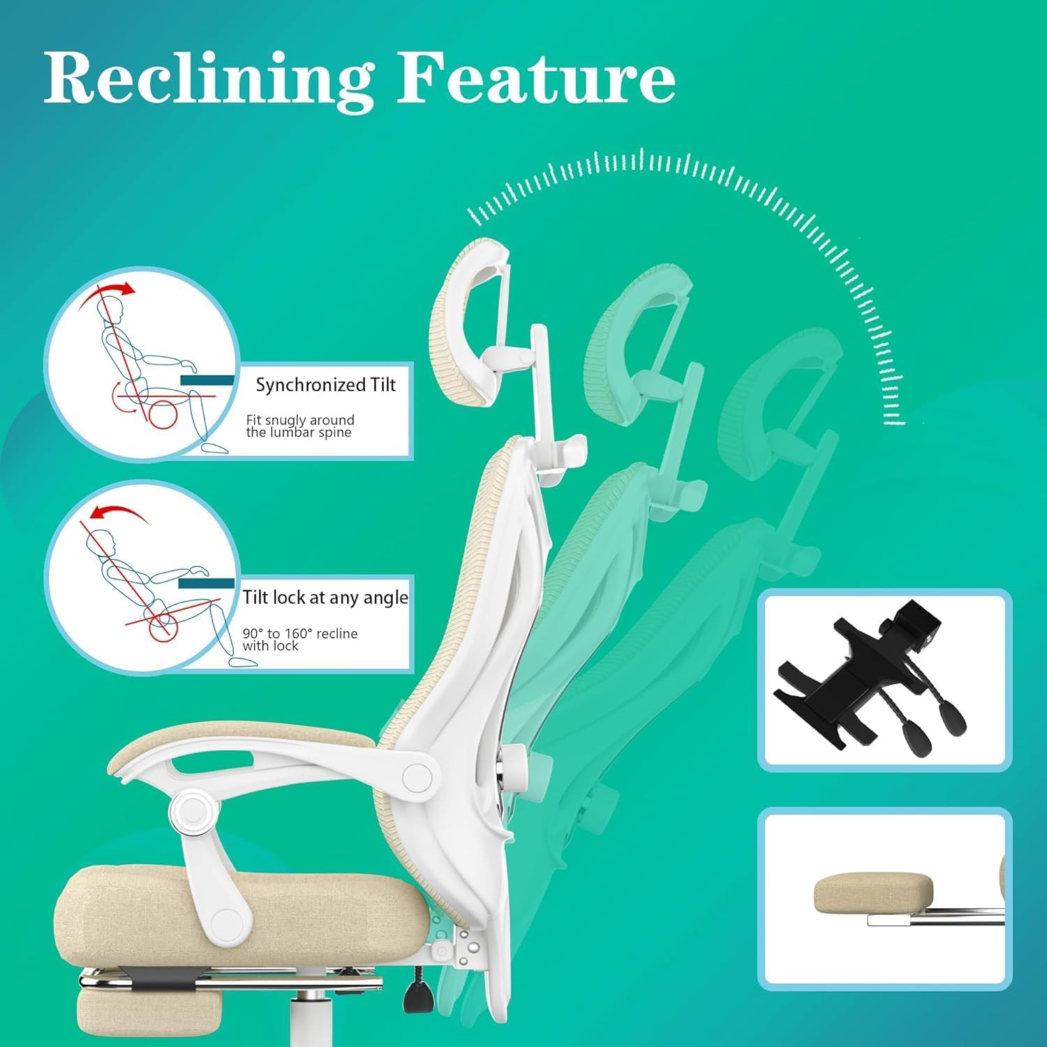 Reclining feature and footrest