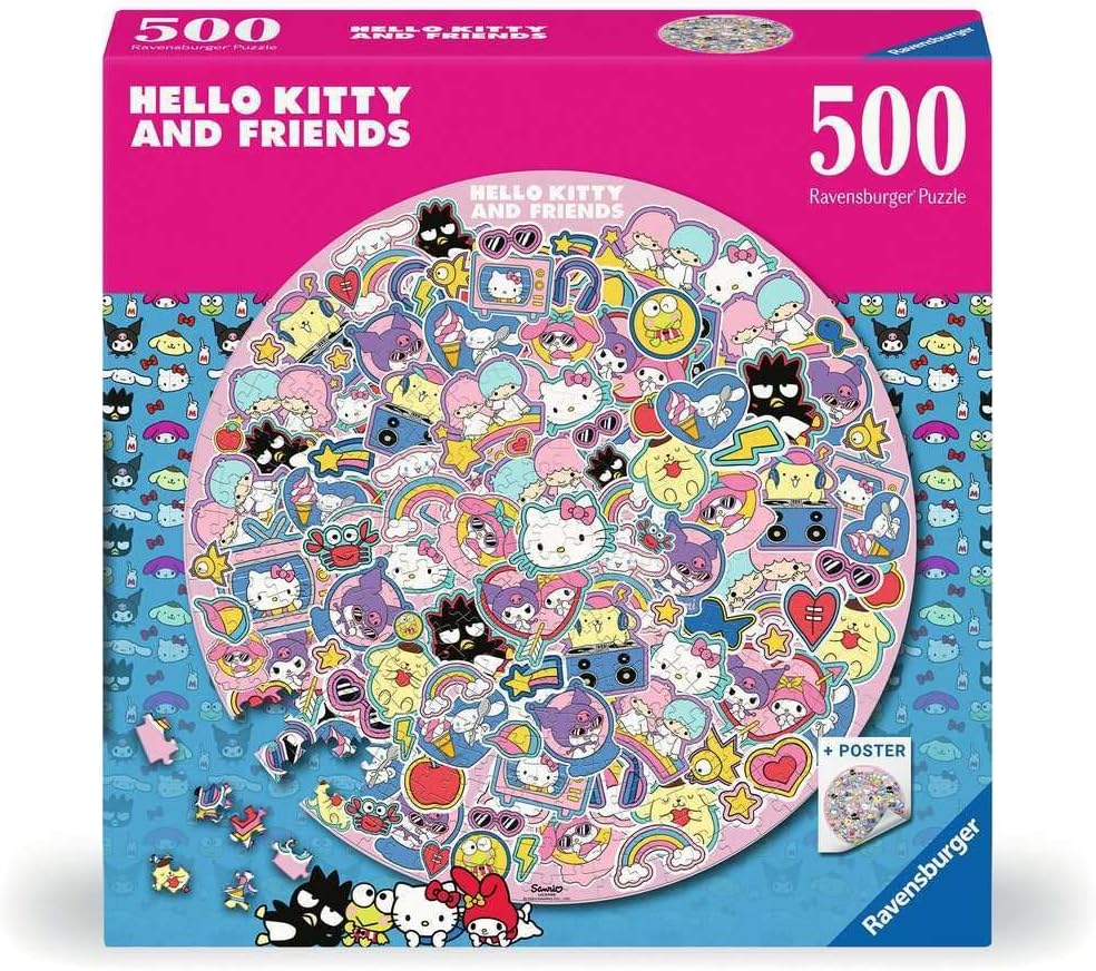 Ravensburger Hello Kitty 500 Piece Round Jigsaw Puzzle | Premium Quality Made in Europe | FSC Certified Materials
