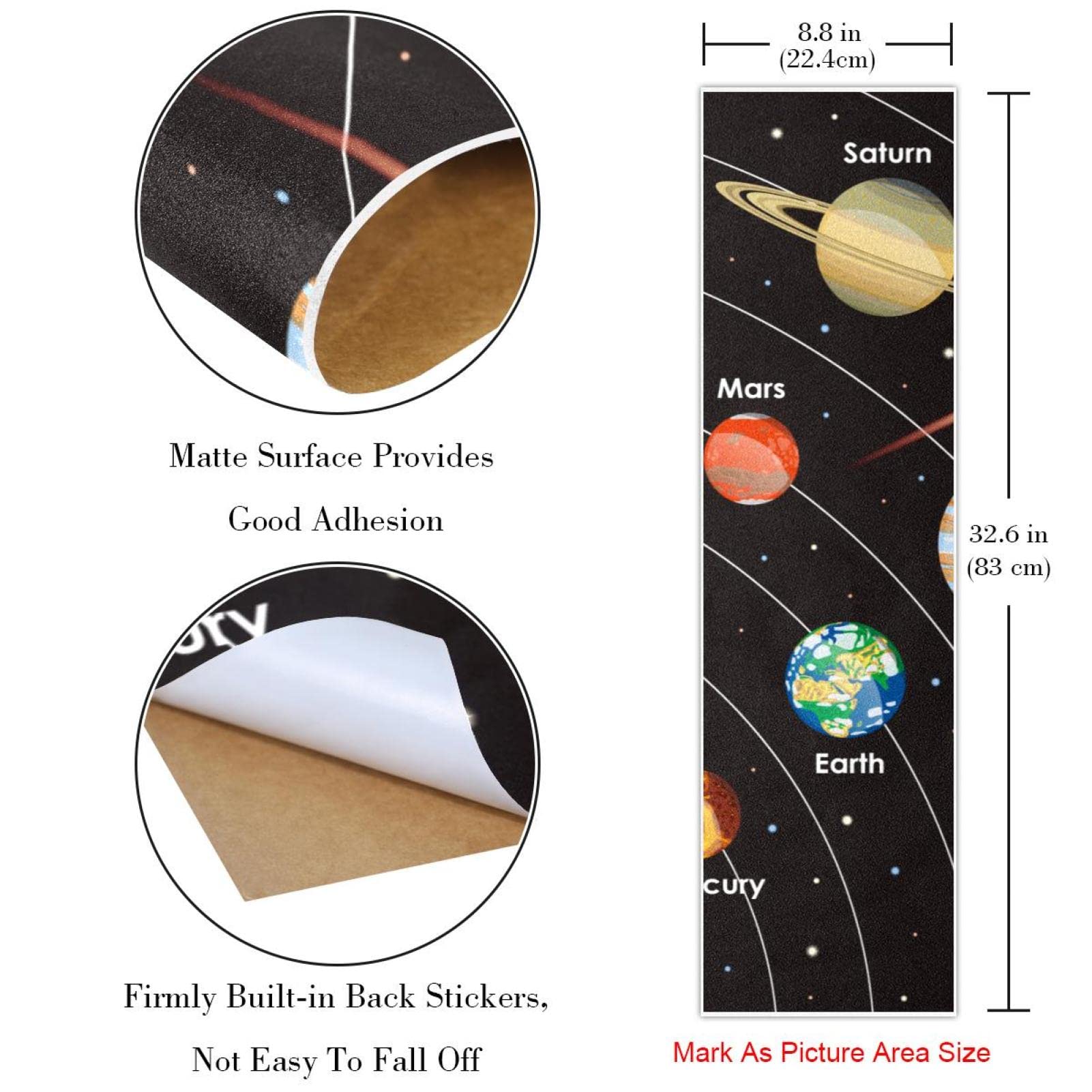Outer Space Planeten Sternenhimmel, 2 Stück Skateboard-Griptape Bogen Schleifpapier Longboard Aufkleber Roller Deck Sandpapier