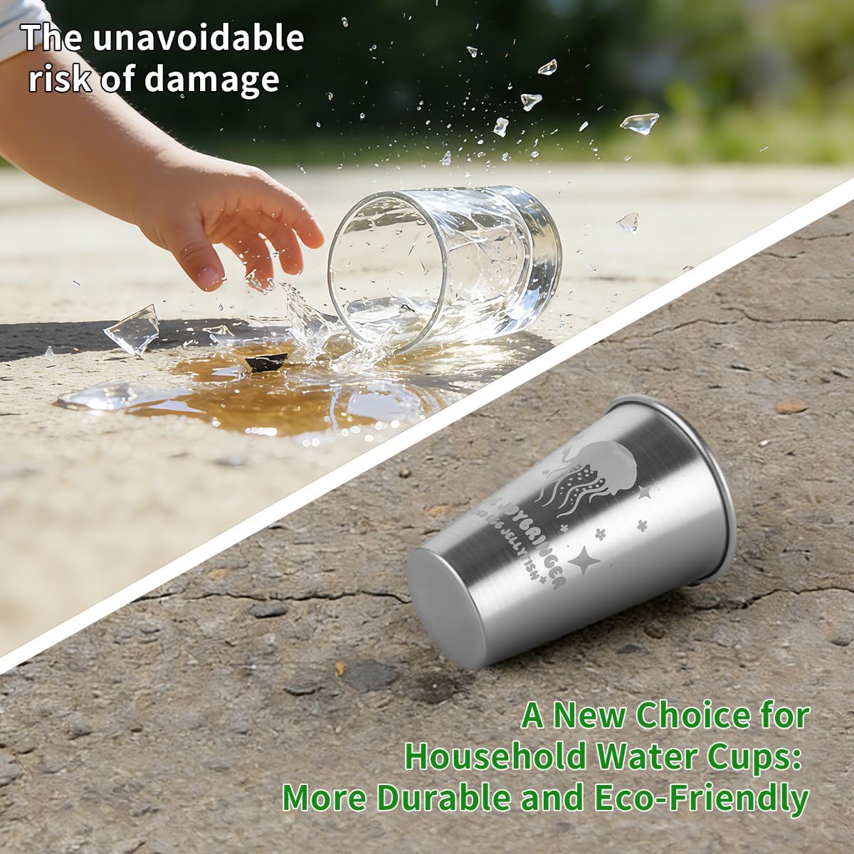 Color Changing Mug Set with Jellyfish Design - 6 Aluminum Thermal Cups for Kids, Cold-Activated Magic Cups for Cold Drinks, Funny Heat Sensitive Gift Set for Family & Home