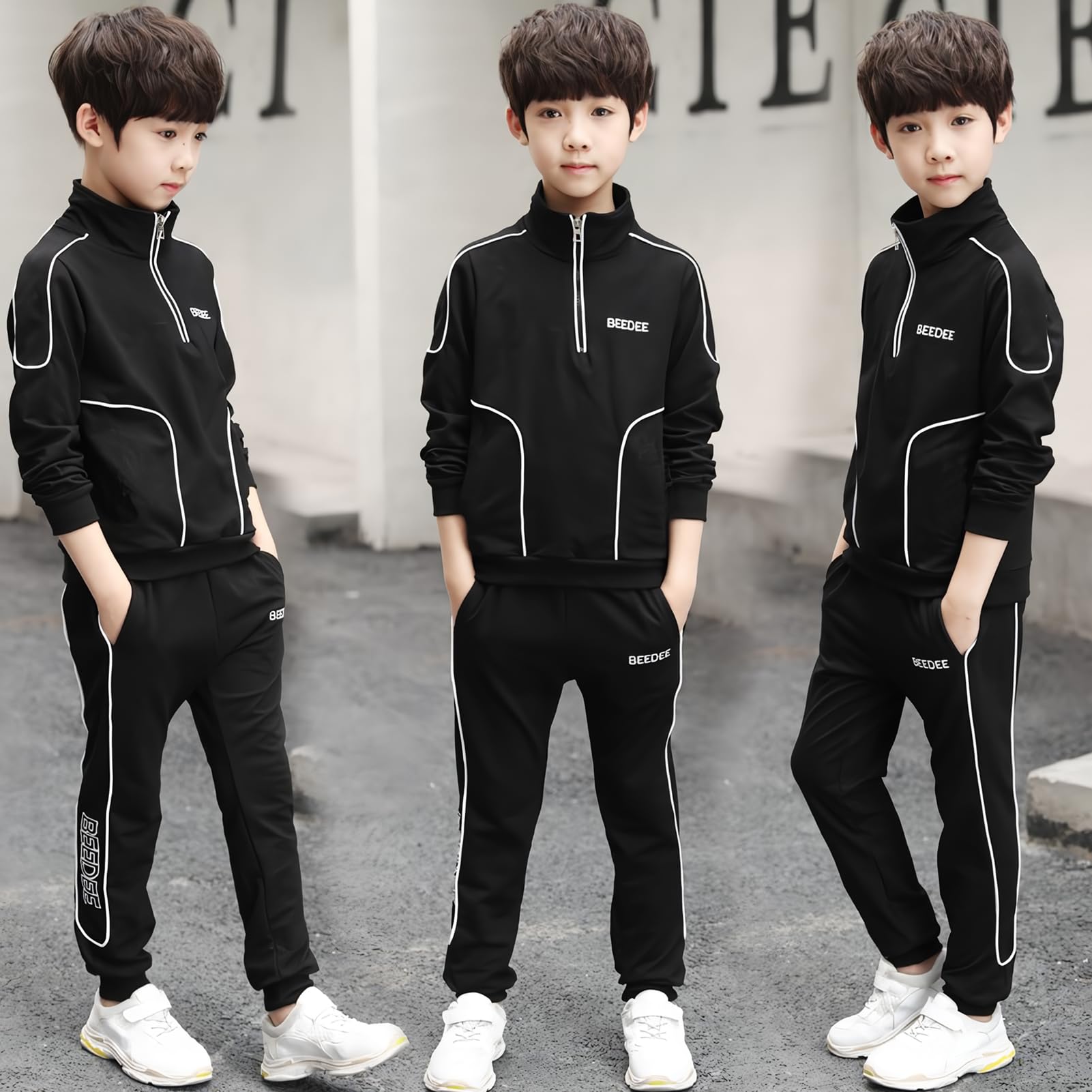 Survêtement Enfant Garçon Costume Jogging Ensemble de Sport 2pcs Sweatshirt + Pantalons Sportswear Décontracté