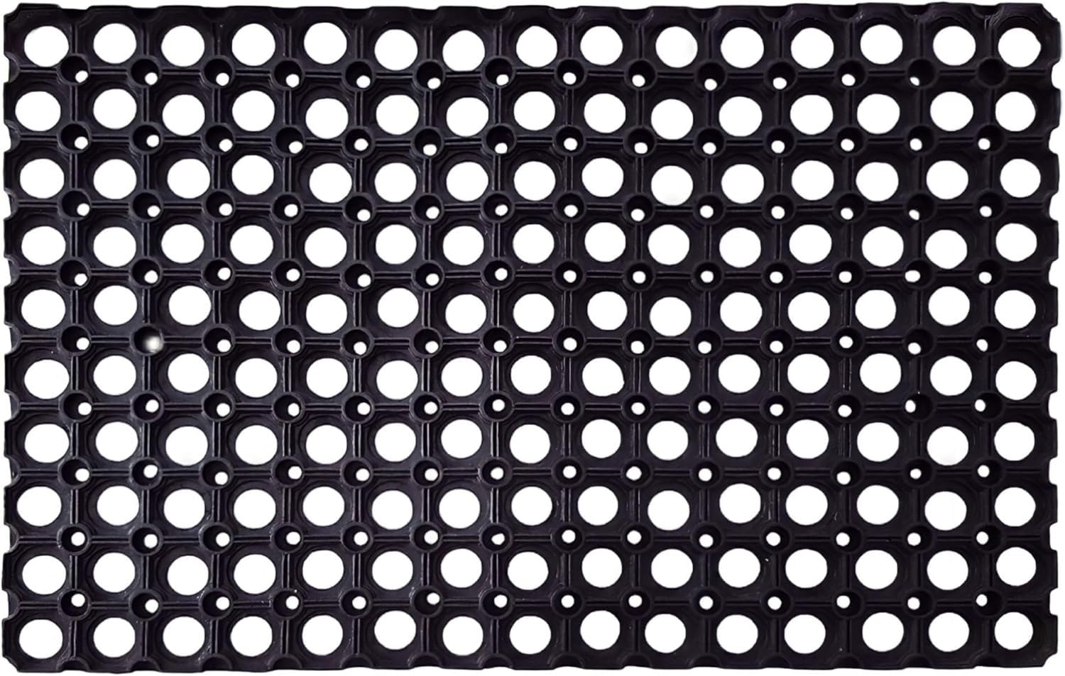 Rubber Door Mat 40x60cm Heavy Duty Outdoor Door Mats with Drainage Holes & Shock Absorbing Grip, Non-Slip Washable Outdoor Mat for Mud, Rain, Back Door, Patio & Garage Entrance (1, 60 x 40 cm)